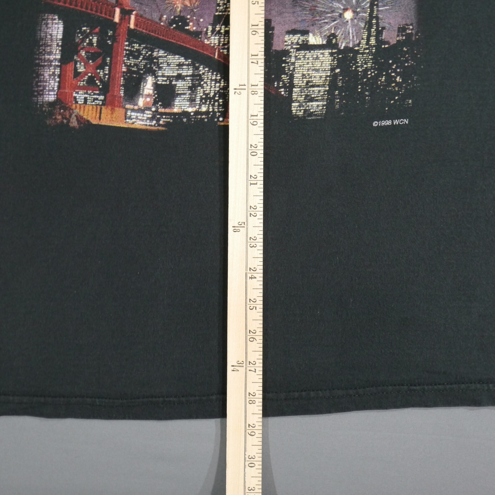Vtg Y2k San Francisco Golden Gate Bridge T Shirt Sz L Black New Years Eve Party