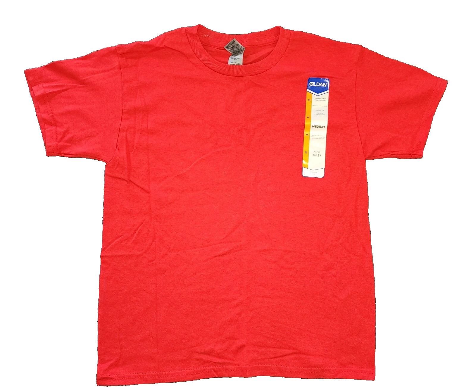 NEW Gildan G5000B Adult Red Classic Fit Heavy Cotton Crew Neck T-Shirt Size M
