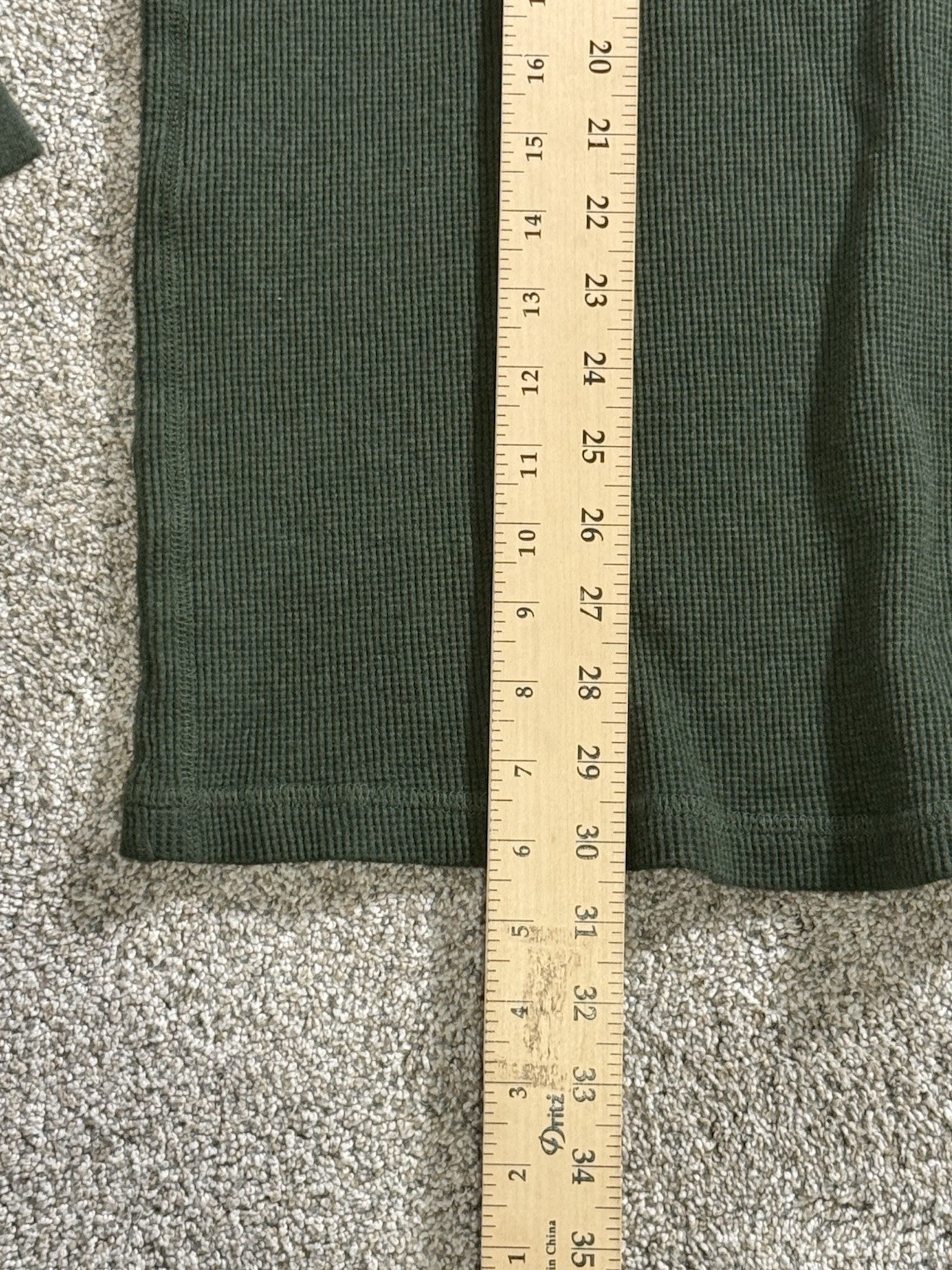 The Foundry Supply Co Men&rsquo;s Thermal Waffle Knit Long Sleeve Shirt Sz LT Green