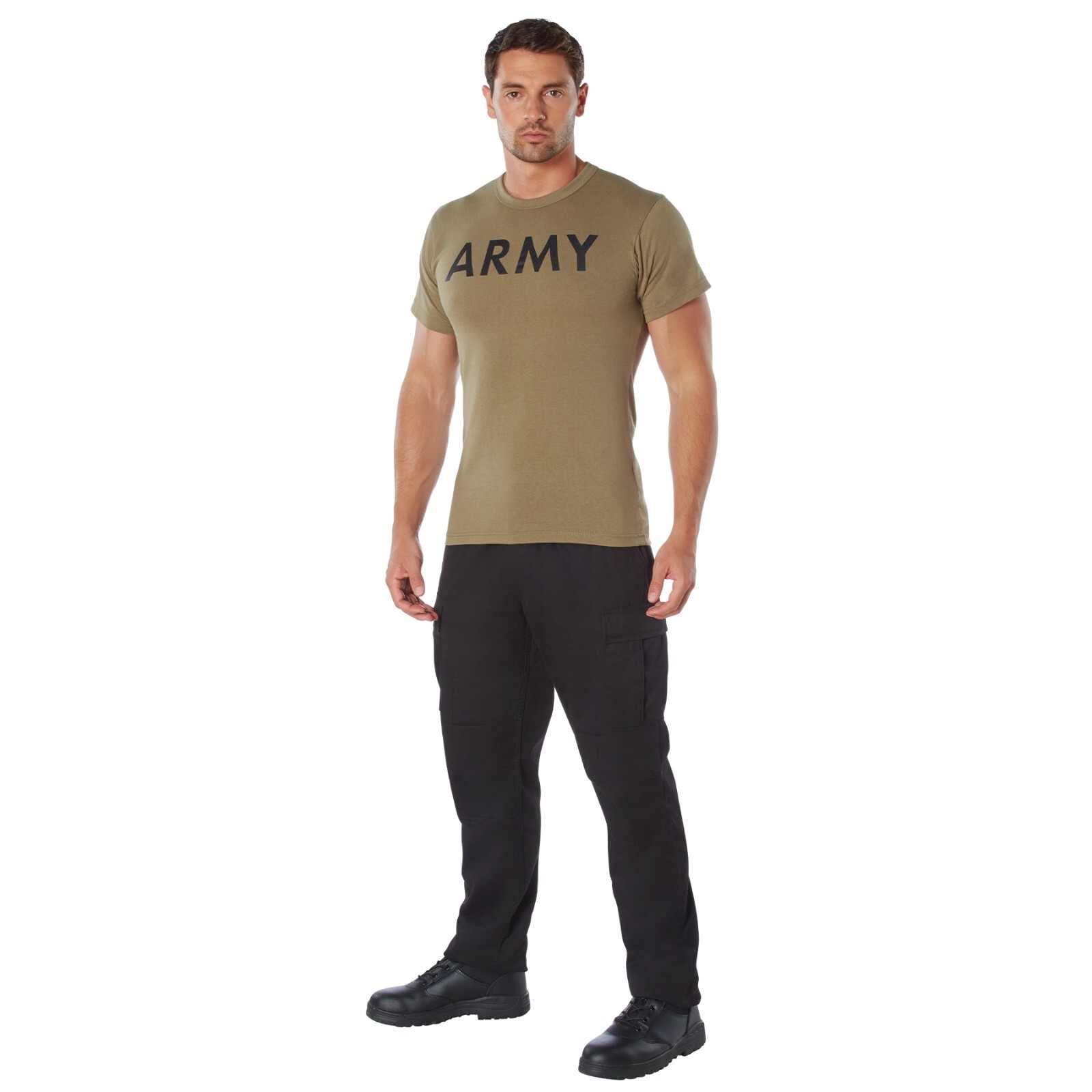 Rothco Men&rsquo;s AR 670-1 Coyote Brown ARMY Physical Training T-Shirt