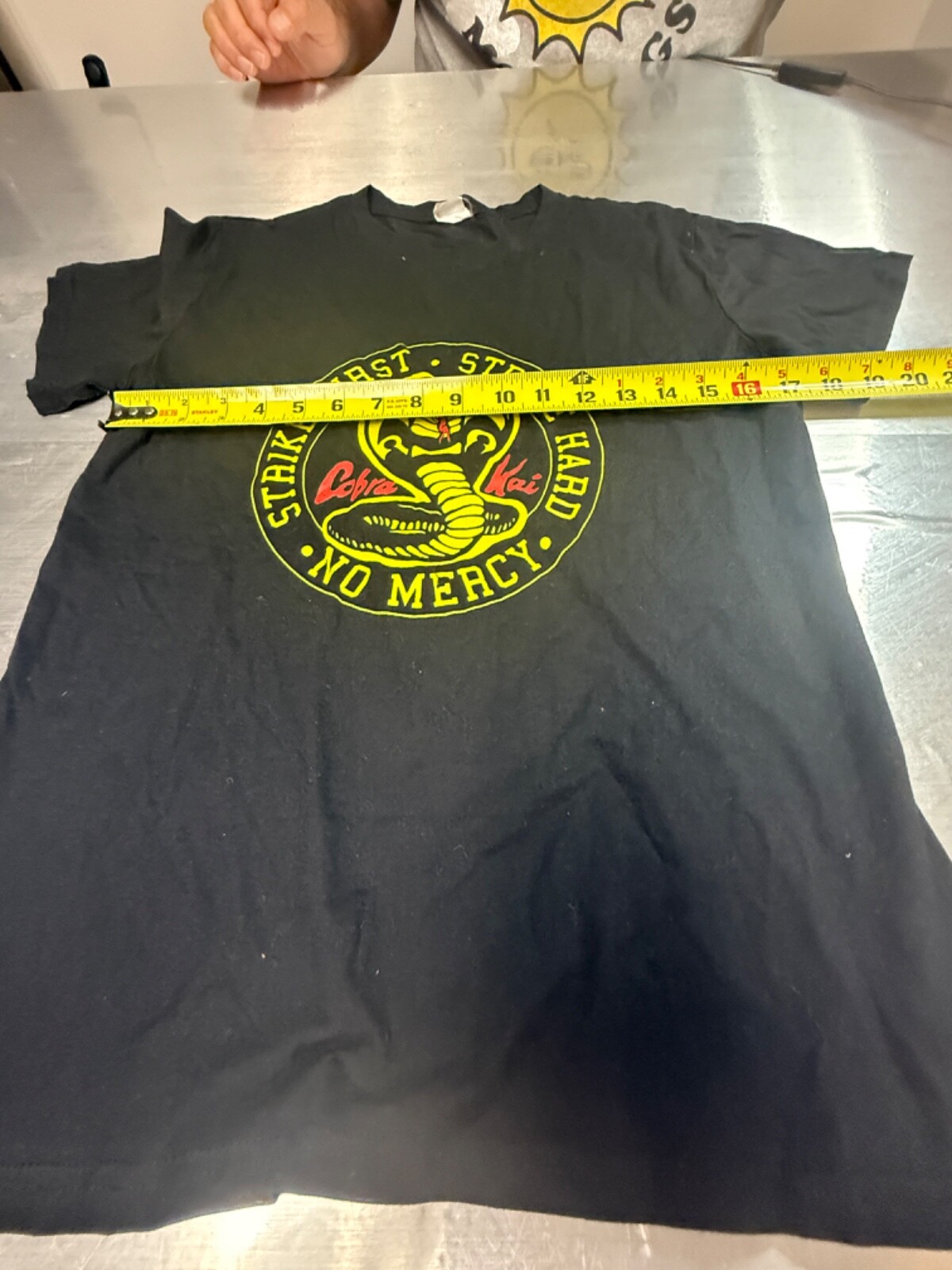 Cobra Kai Strike First-Strike Hard-No Mercy (Karate Kid) Large T Shirt