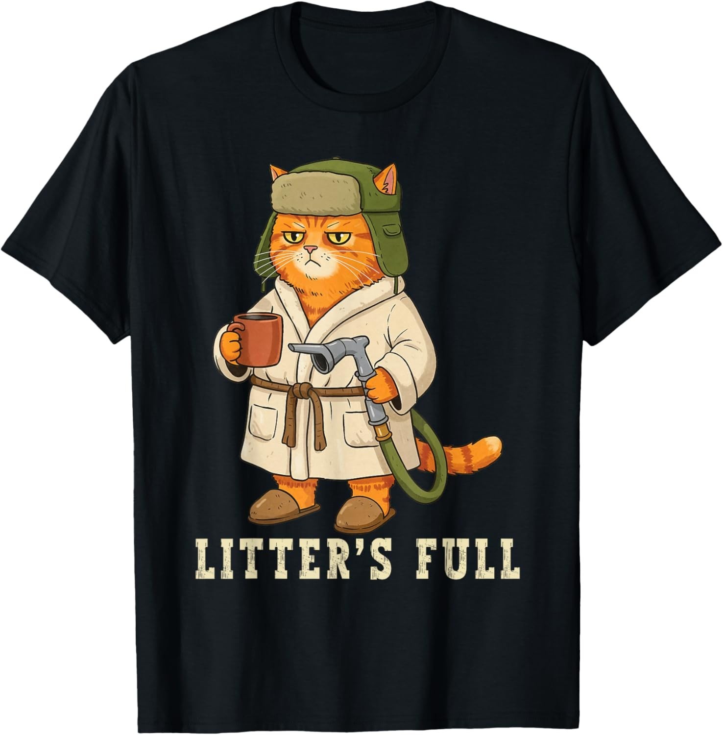 Litter’s Full Funny Cat Christmas Grumpy for Cat Lovers T-Shirt