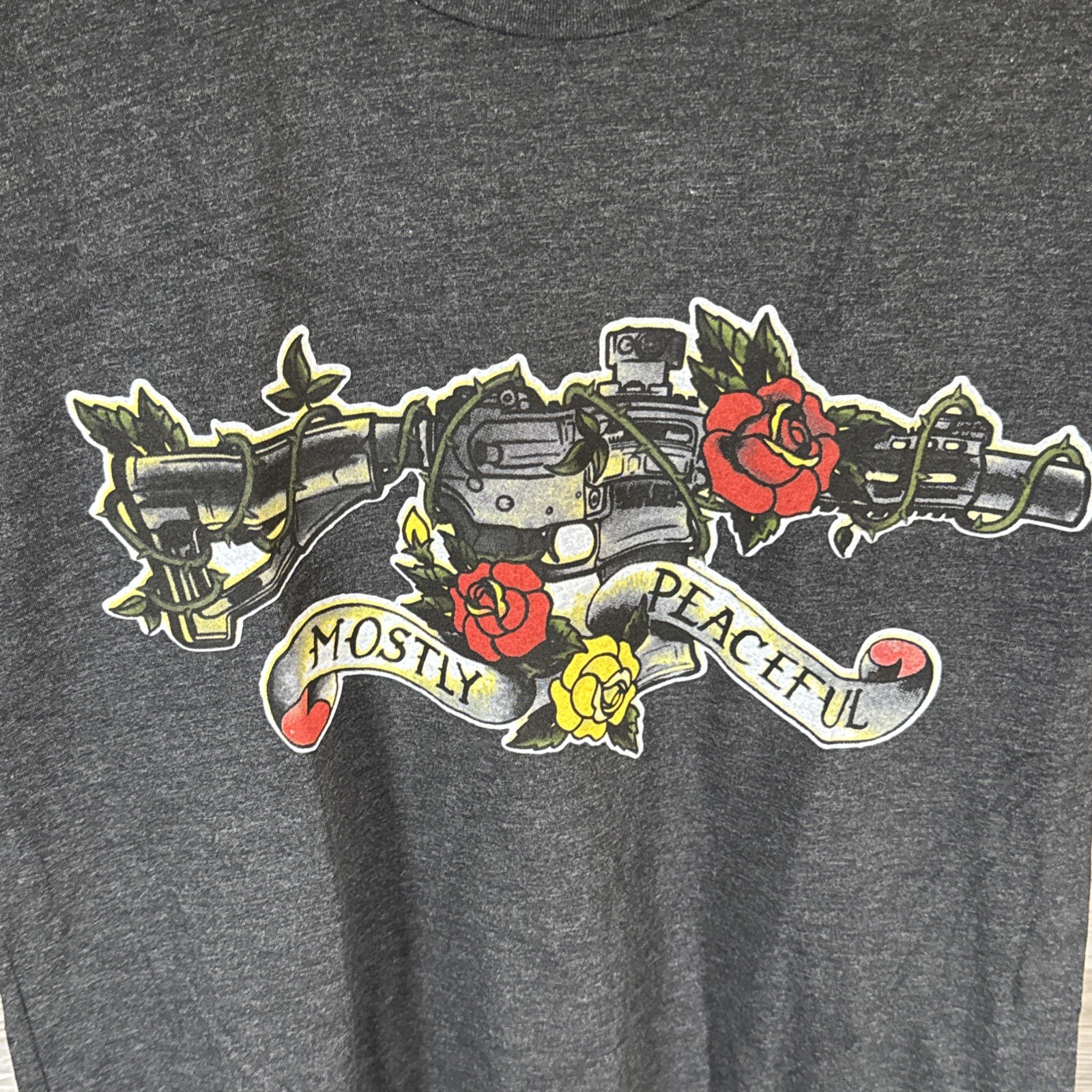 Black Rifle Coffee Mostly Peaceful T Shirt Mens Size Medium Black New