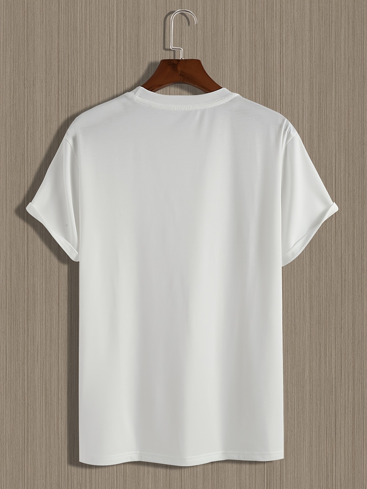 Men Retro Cassette Print T-Shirt – Casual Crew Neck, Slight Stretch, Summer Top√