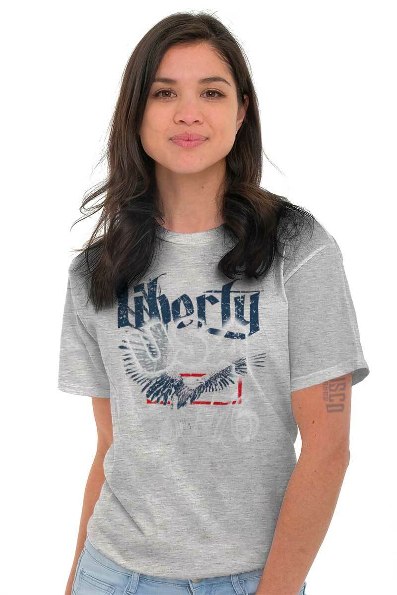 Vintage Distressed Liberty USA Bald Eagle Womens or Mens Crewneck T Shirt Tee
