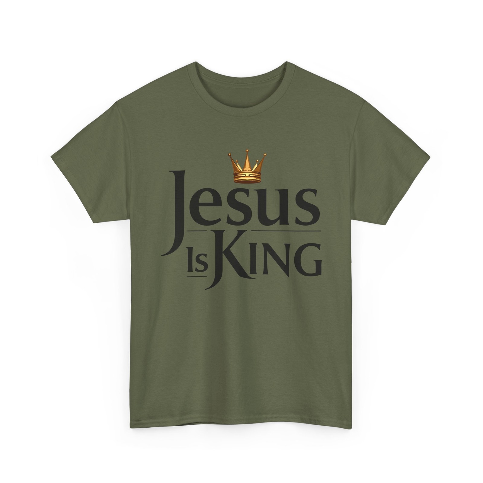 Jesus Is King Men&rsquo;s T-Shirt Christian Religious Faith Crown Graphic New Gift Tee