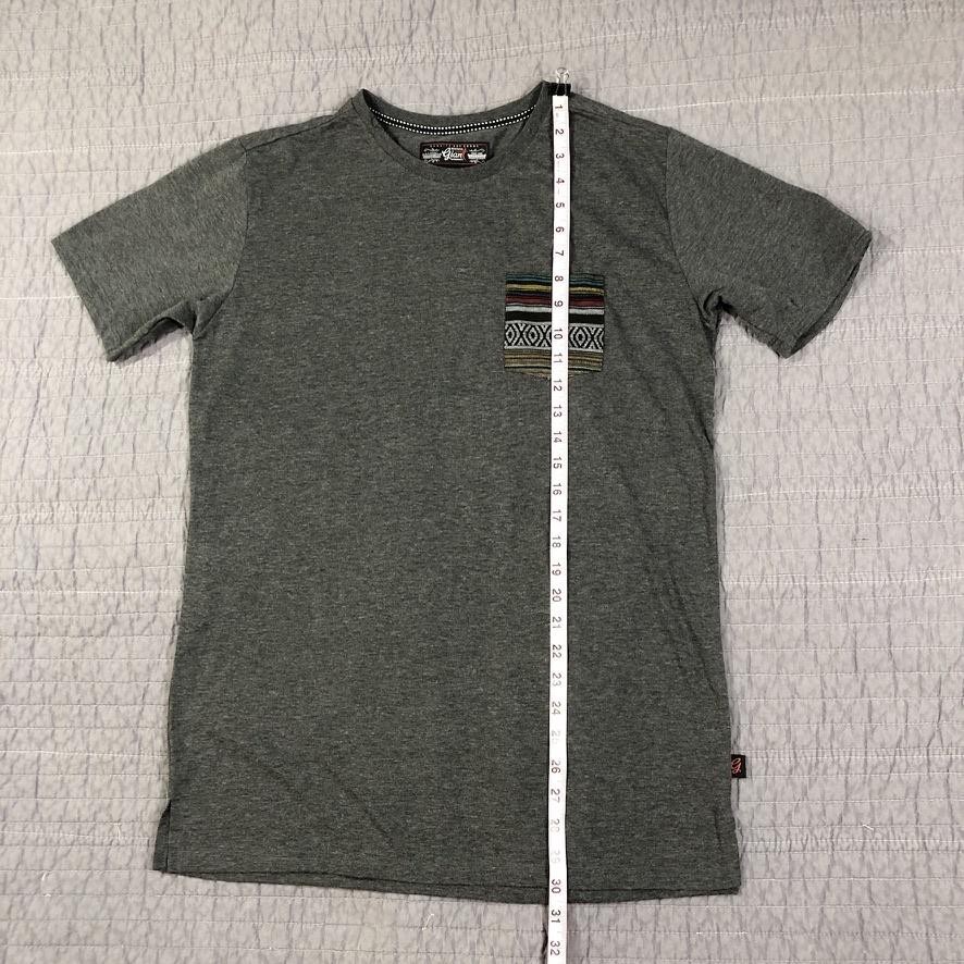 Beautiful Giant Shirt Men Large Gray Tribal Pocket Tee Heather Aztec Crewneck