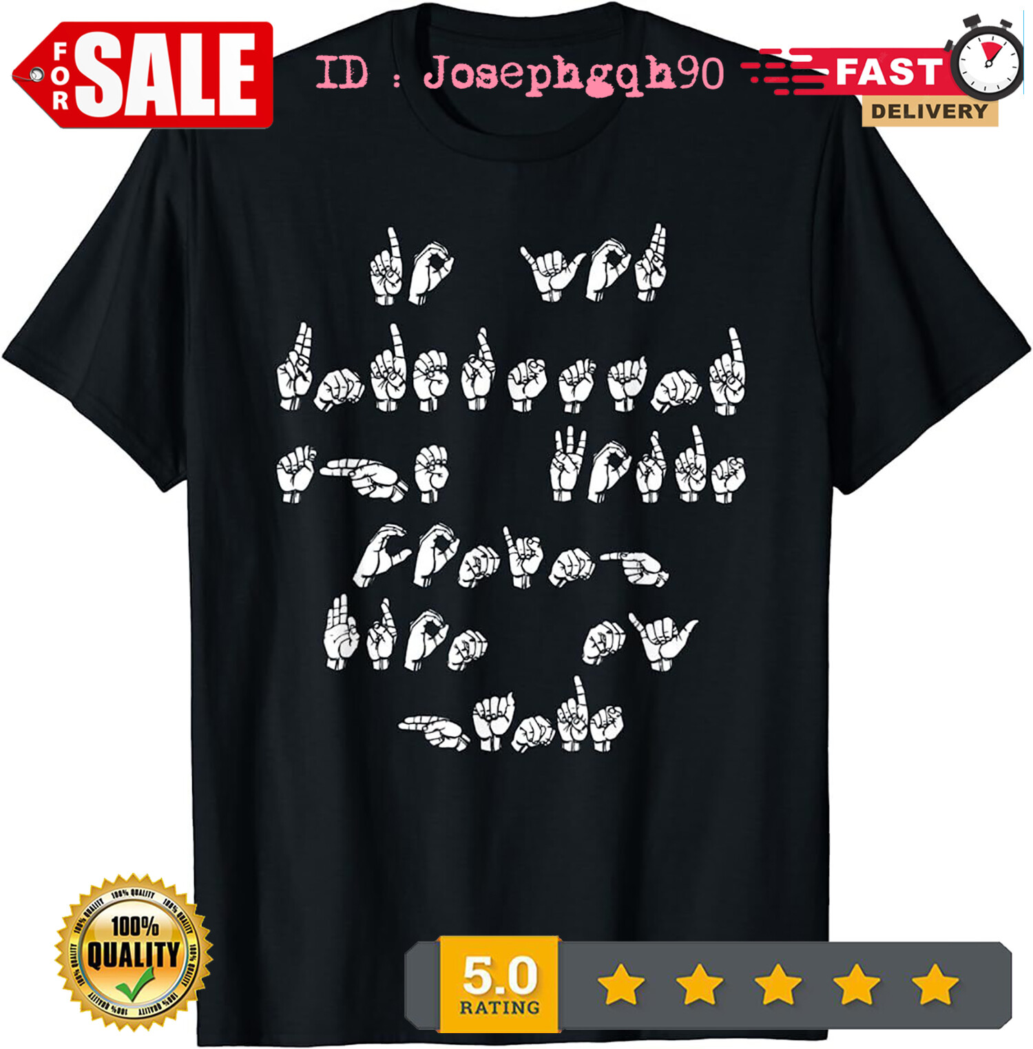 2025/ASL American Sign language T shirt T-Shirt S-5XL