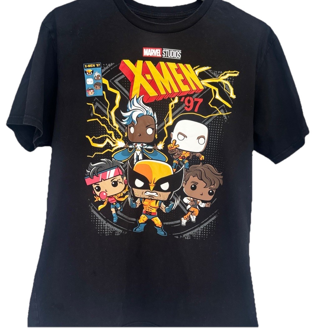 Funko Marvel X-Men &rsquo;97 Men&rsquo;s L Black Graphic Print Crew Neck T-Shirt Summer