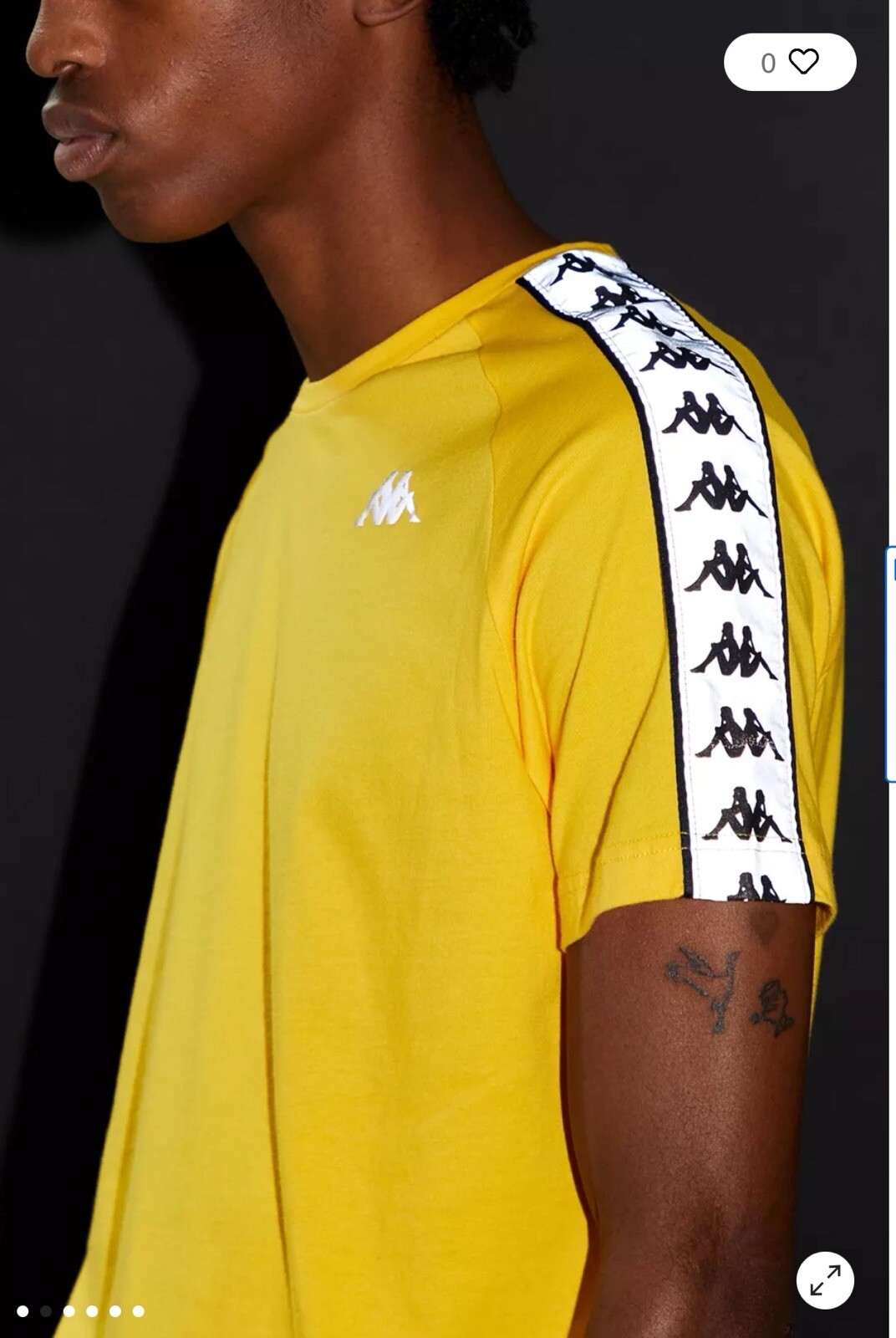 Kappa 222 Reflective Michael Tee Men’s Size L Short Sleeve T-shirt Yellow Logo