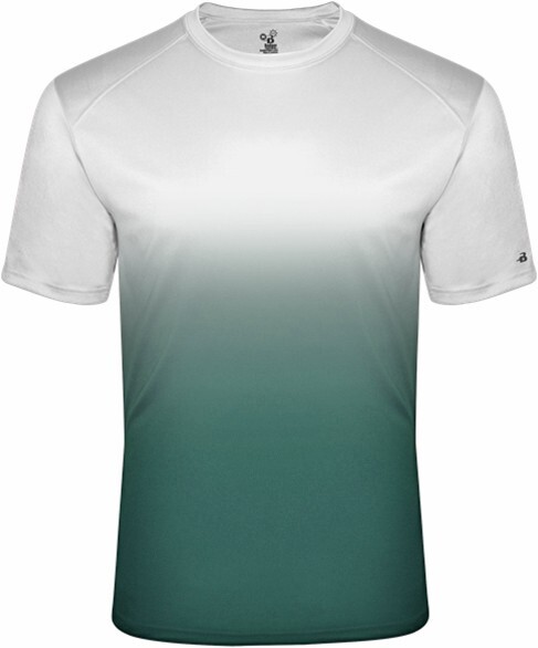 Badger Men&rsquo;s Sport Ombre T-Shirt Antimicrobial Forest green L