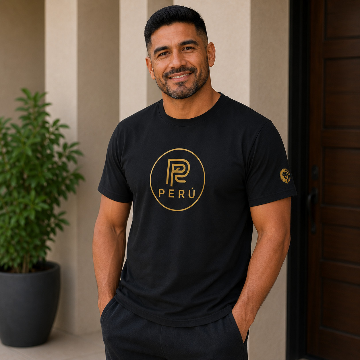 Peru Gold Logo Premium Organic Cotton Unisex Tee | BUSENETA