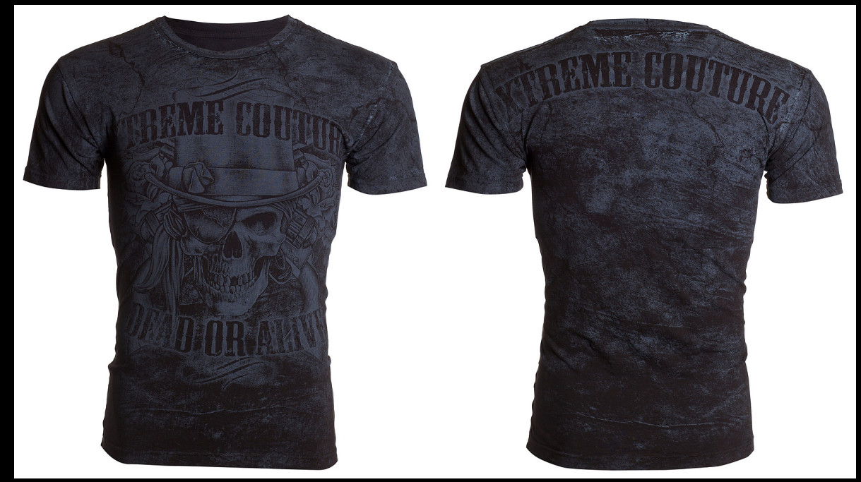 XTREME COUTURE by AFFLICTION Black DEAD OR ALIVE Short Sleeve Slim Fit T-shirt
