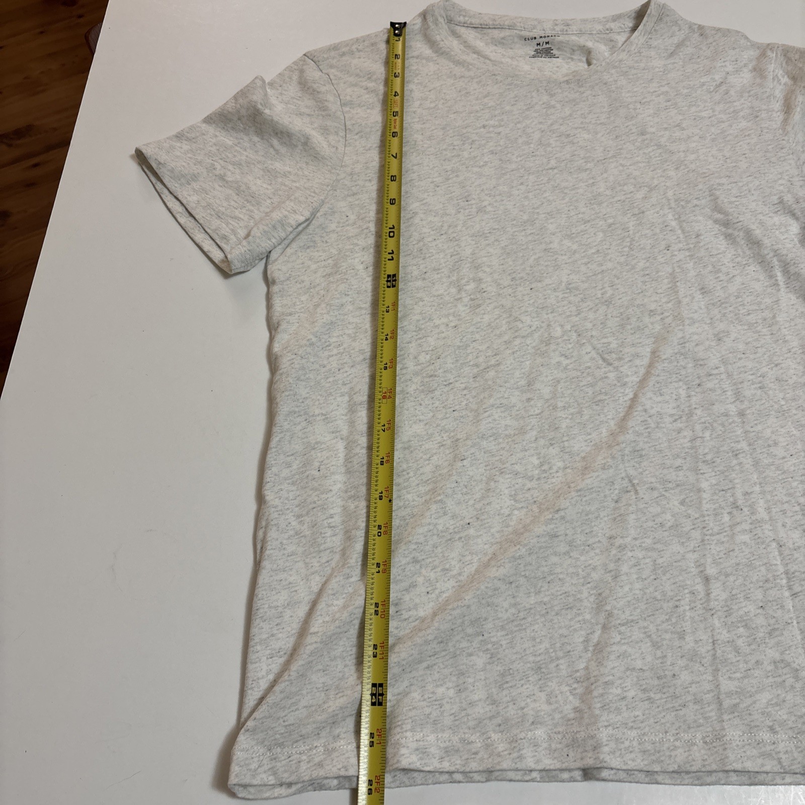 Club Monaco Men’s M White/Gray Heathered Short Sleeve T-Shirt
