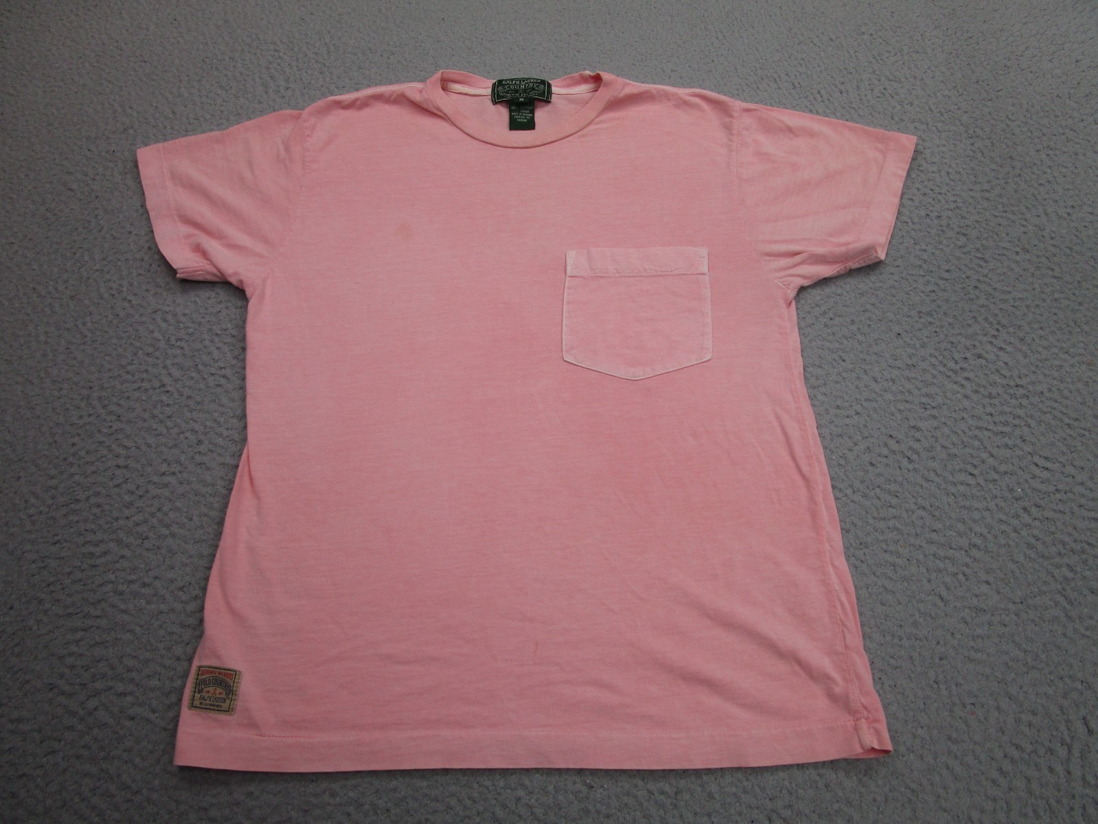 Vintage Polo Country Ralph Lauren Shirt Mens Small Pink Pocket 90s Outdoorsman