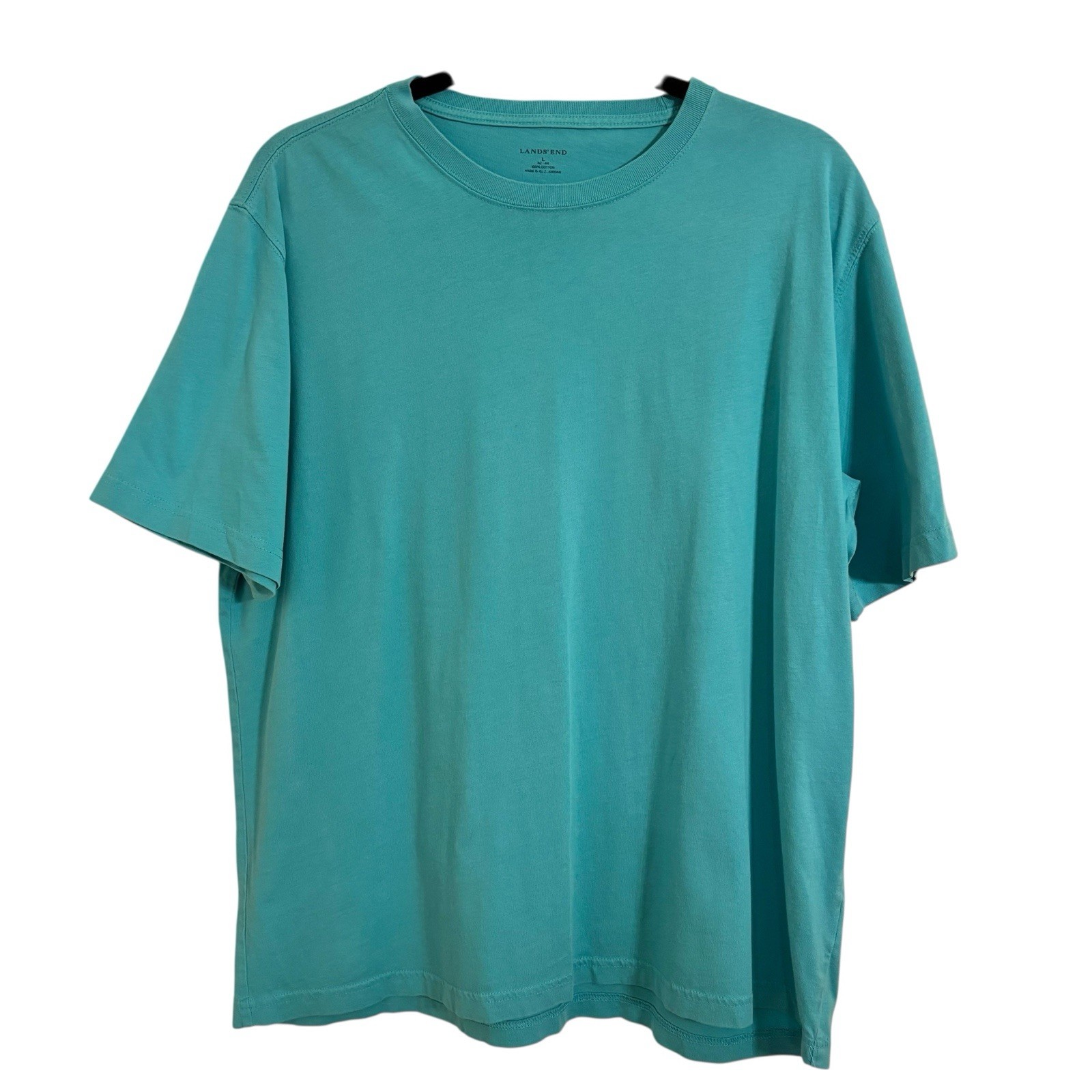 Lands&rsquo; End Crew Neck T-shirt 100% Cotton Men’s l Large Blue/green Undershirt