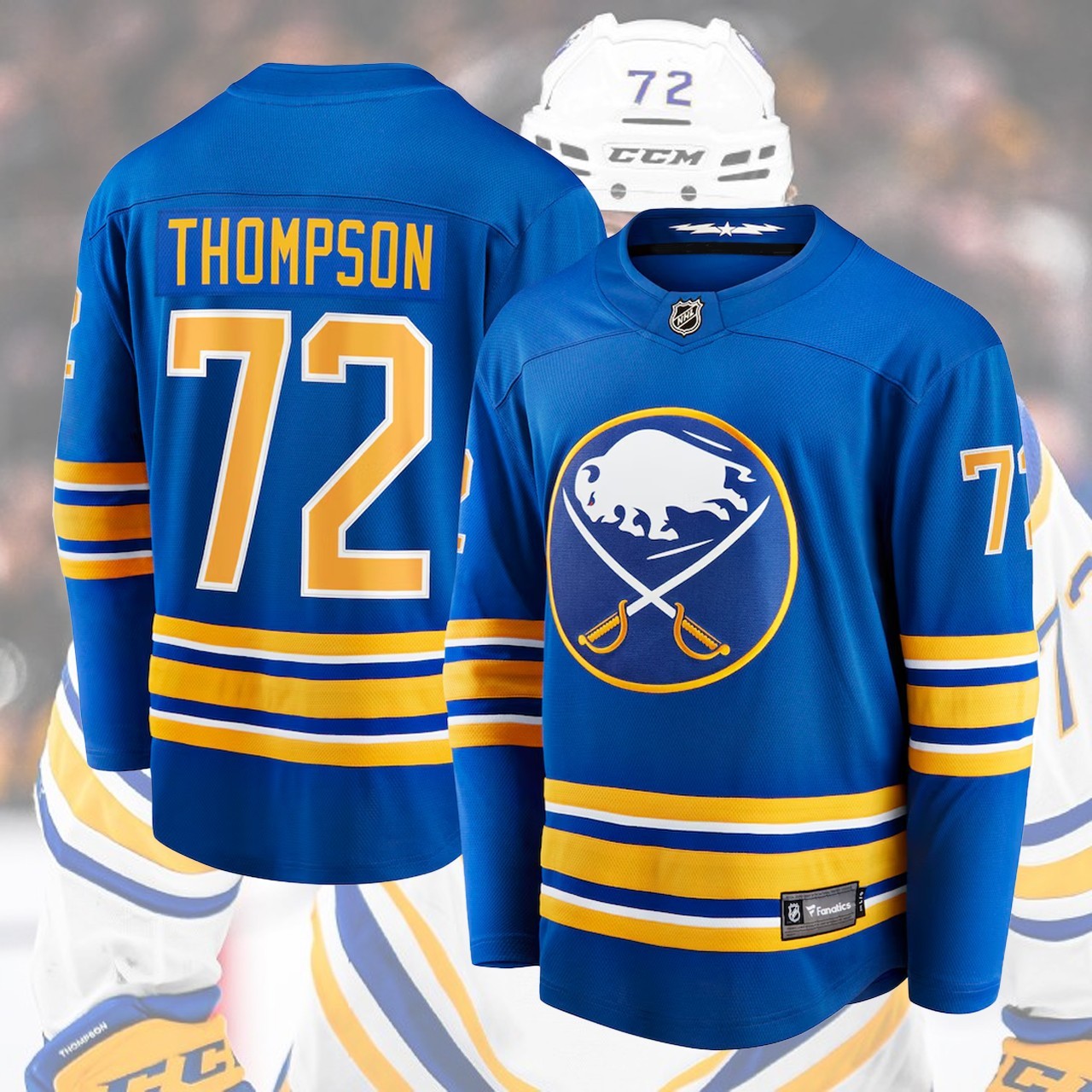 🔥Embroidered Tage #72 Thompson Buffalo Team Name & Number Gift Sabres Fans