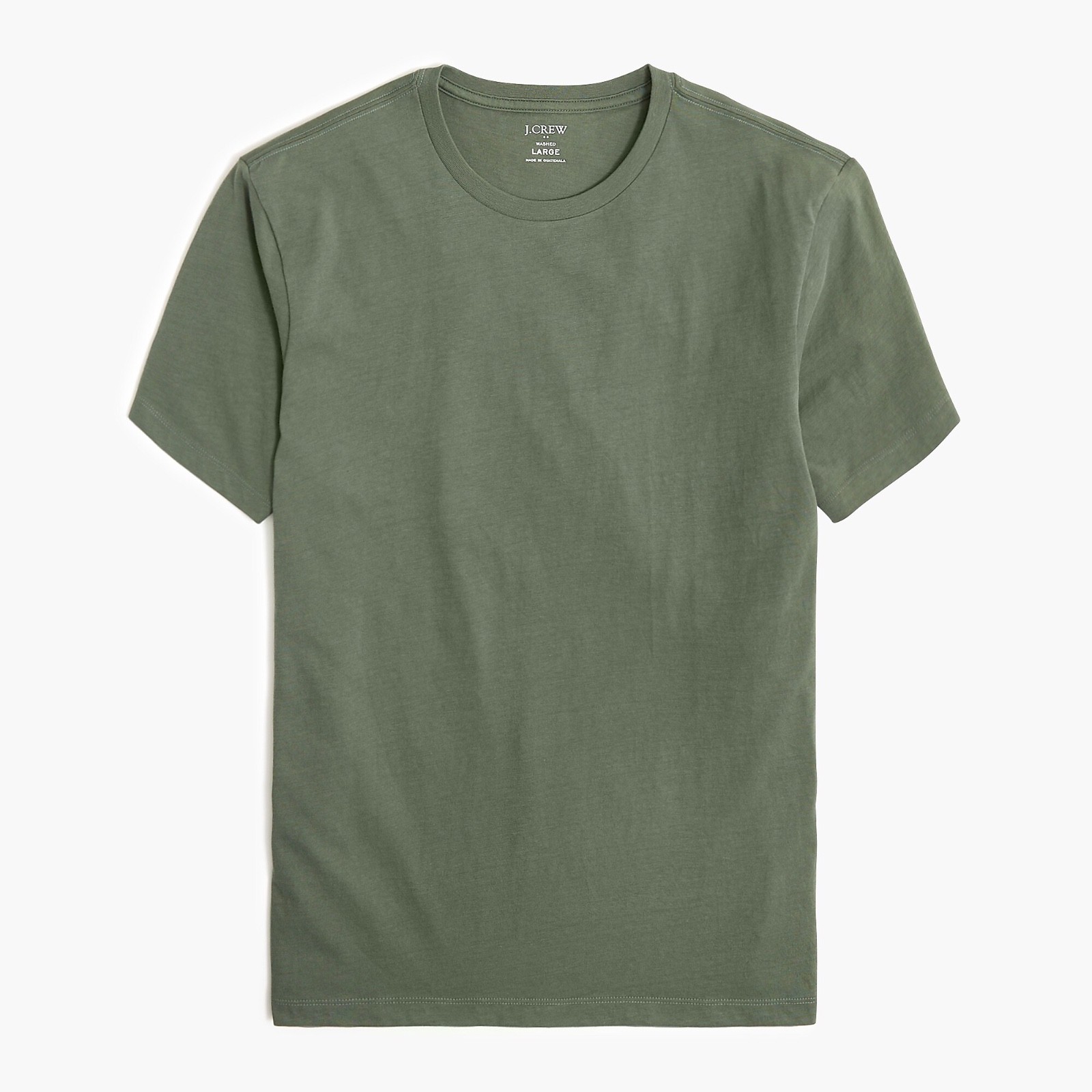 New JCREW Size Mens L Cotton Washed Jersey Tee Shirt in Fatigue Green $35 53362