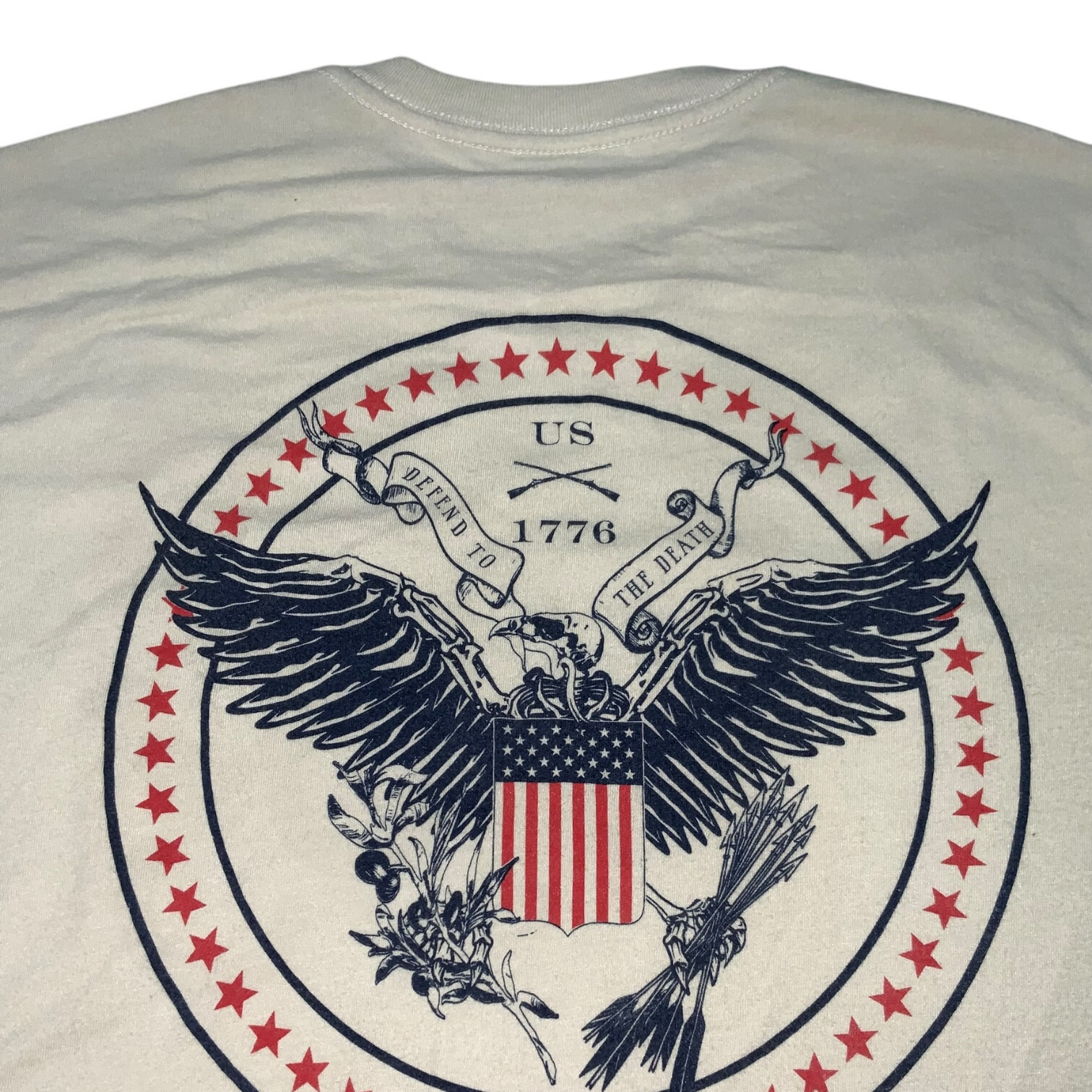 Grunt Style T-Shirt Men&rsquo;s M Beige American To The Bone USA Eagle Flag Patriotic