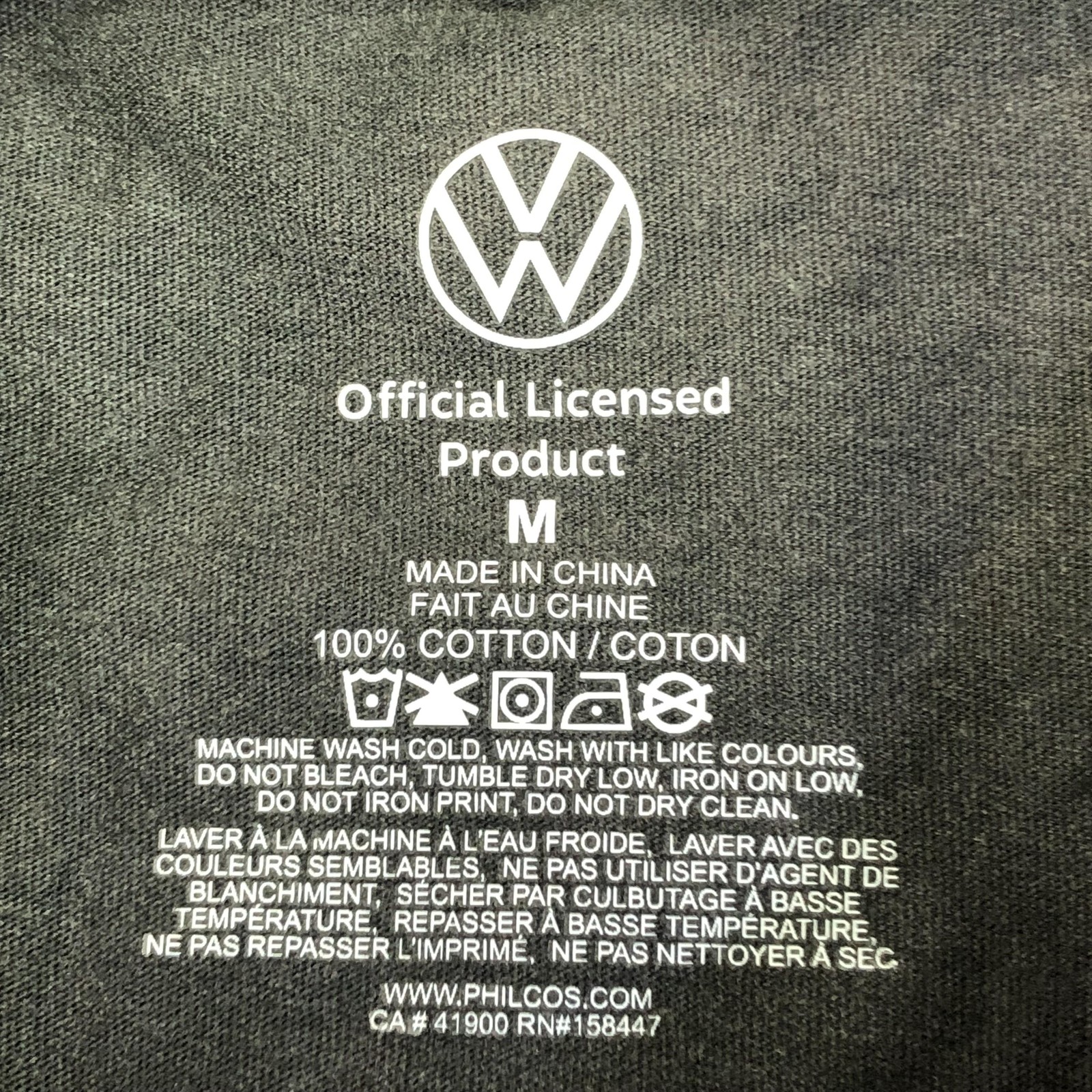 Volkswagen Shirt Mens Medium Charcoal Gray Rabbit Racing Graphic Tee Tagless VW