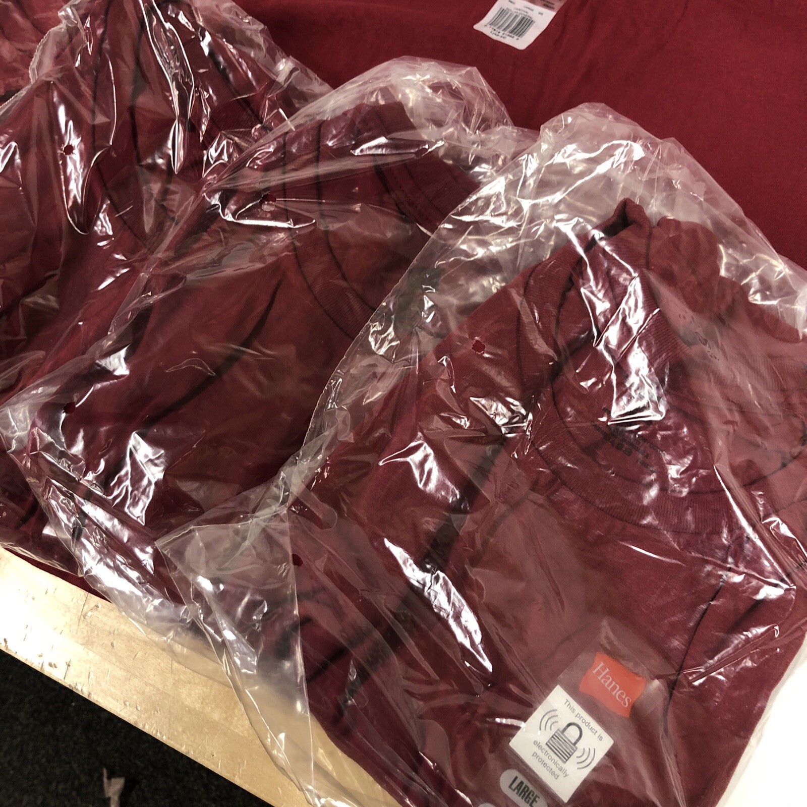 5 Pack Hanes Men’s Comfort Soft Shirts Size Large Burgundy New
