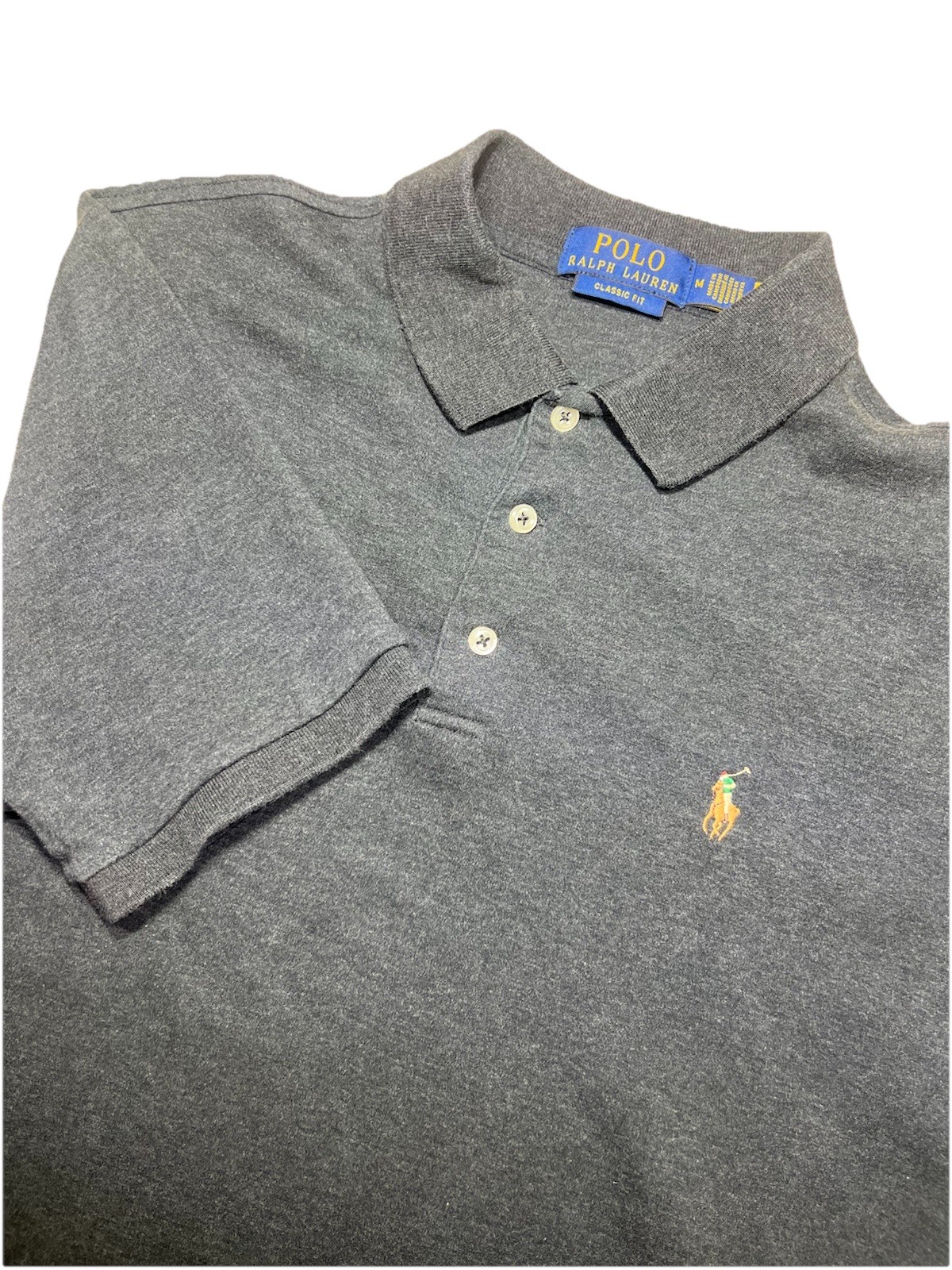 Polo Ralph Lauren Men&rsquo;s Classic-Fit Polo Shirt Black Short Sleeve Button logo M