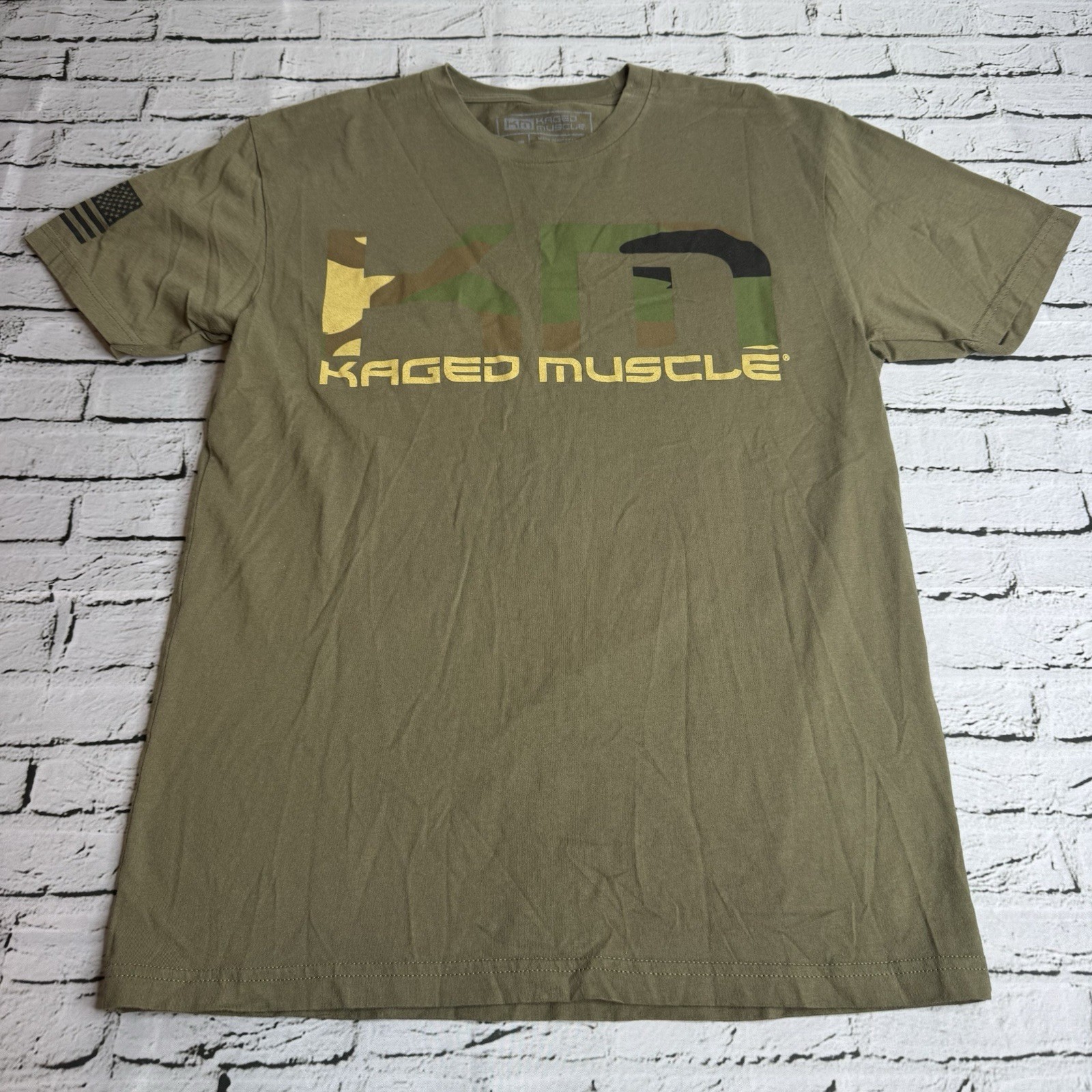 Kaged Muscle Gym Supplements Graphic Shirt Mens Medium Camouflage Tee