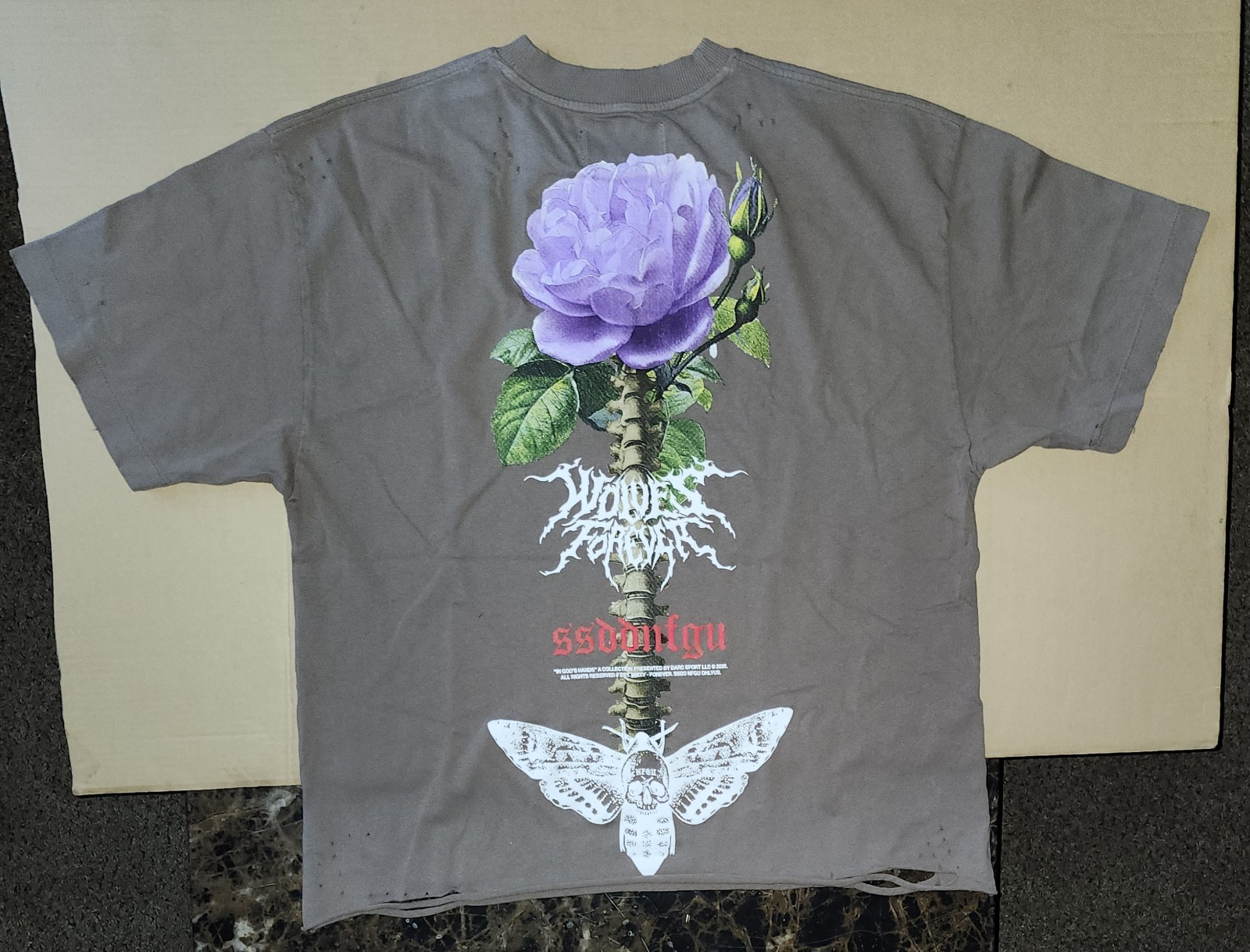 Darc Sport Mori Rose Distressed Grunge Tee In Mojave Brown Size M