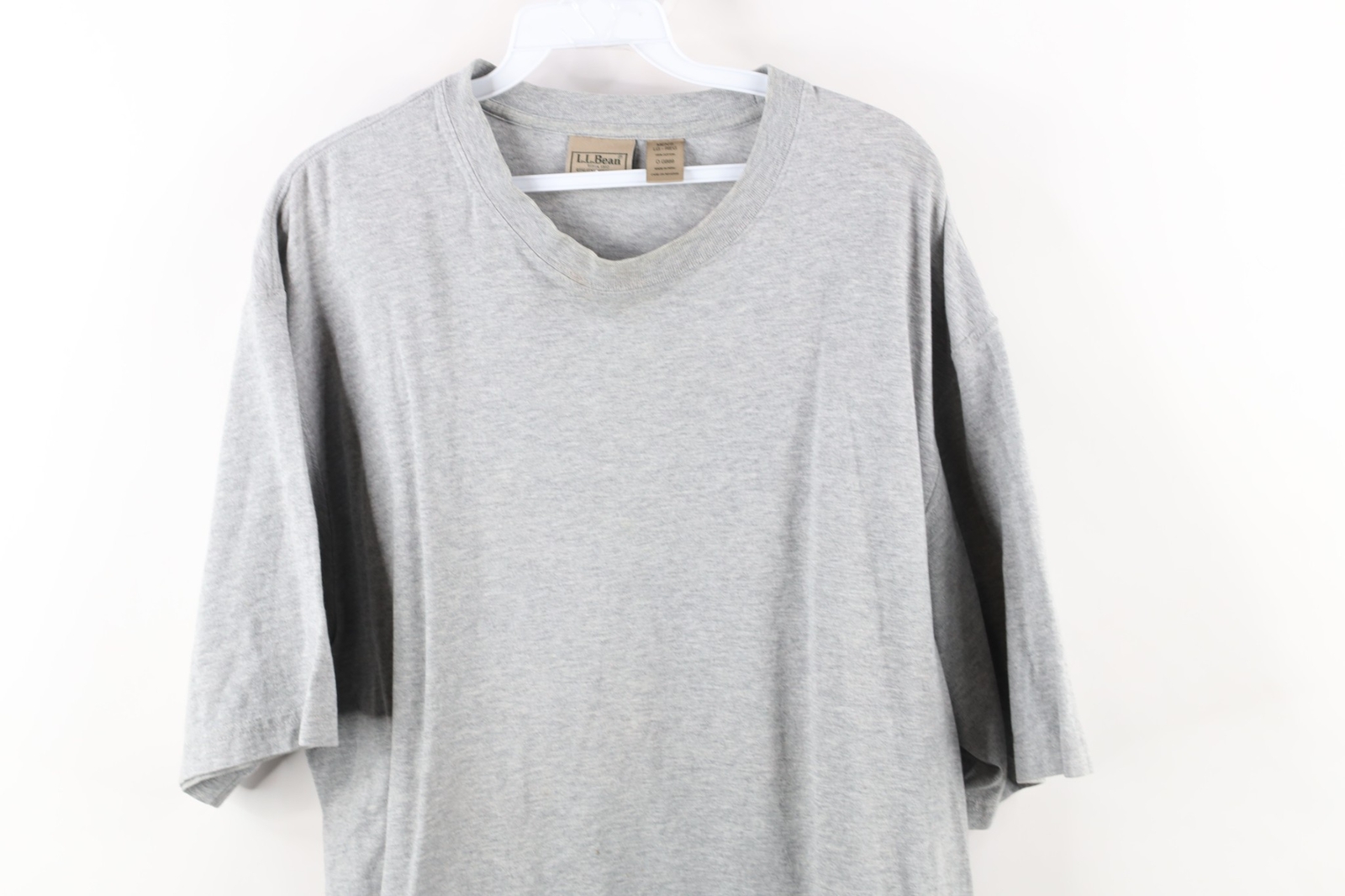 Vintage LL Bean Mens Large Blank Baggy Fit Short Sleeve T-Shirt Heather Gray