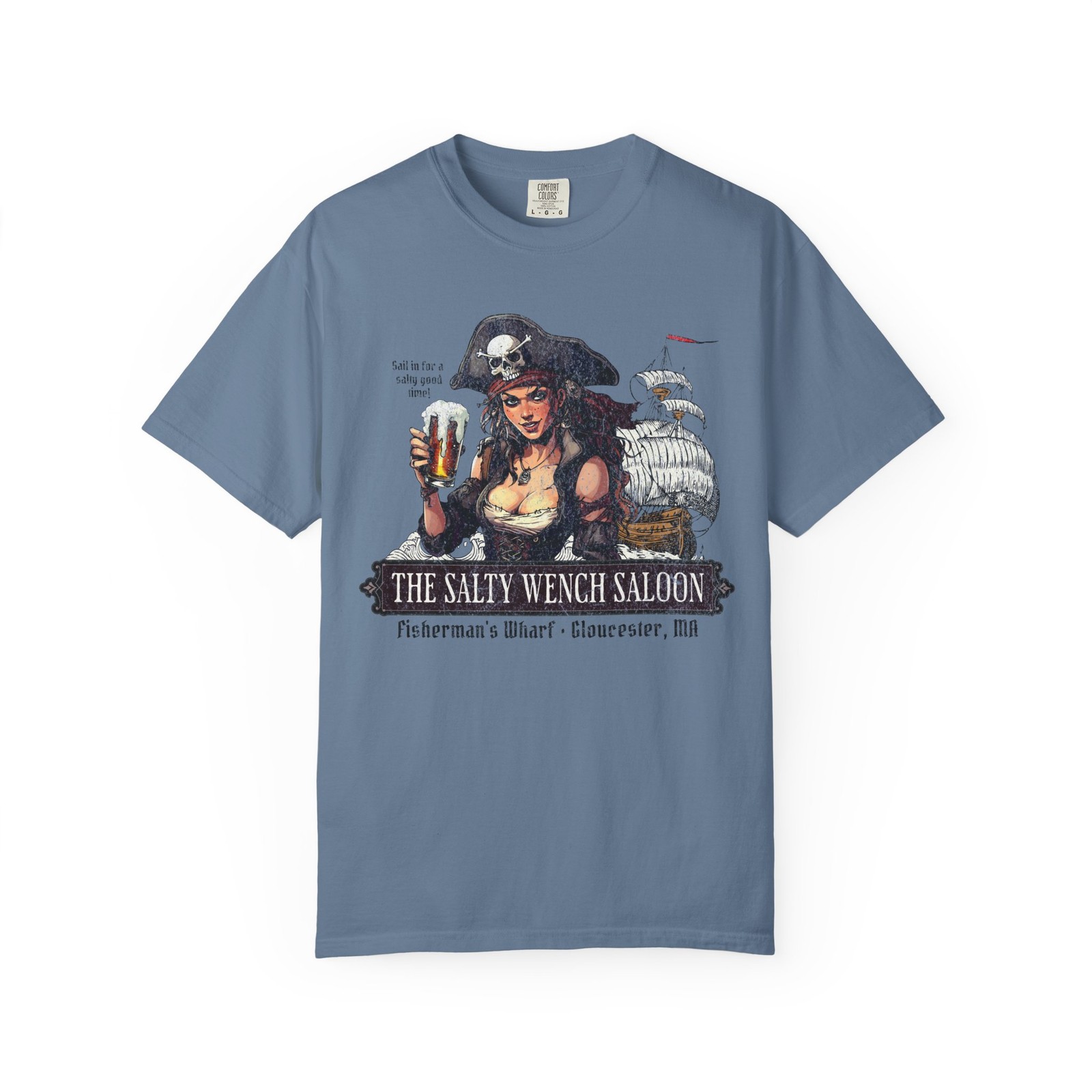 Salty Wench Dive Bar T-Shirt, Lady Pirate Saloon Drinkers Tee, Dive Bar Shirt
