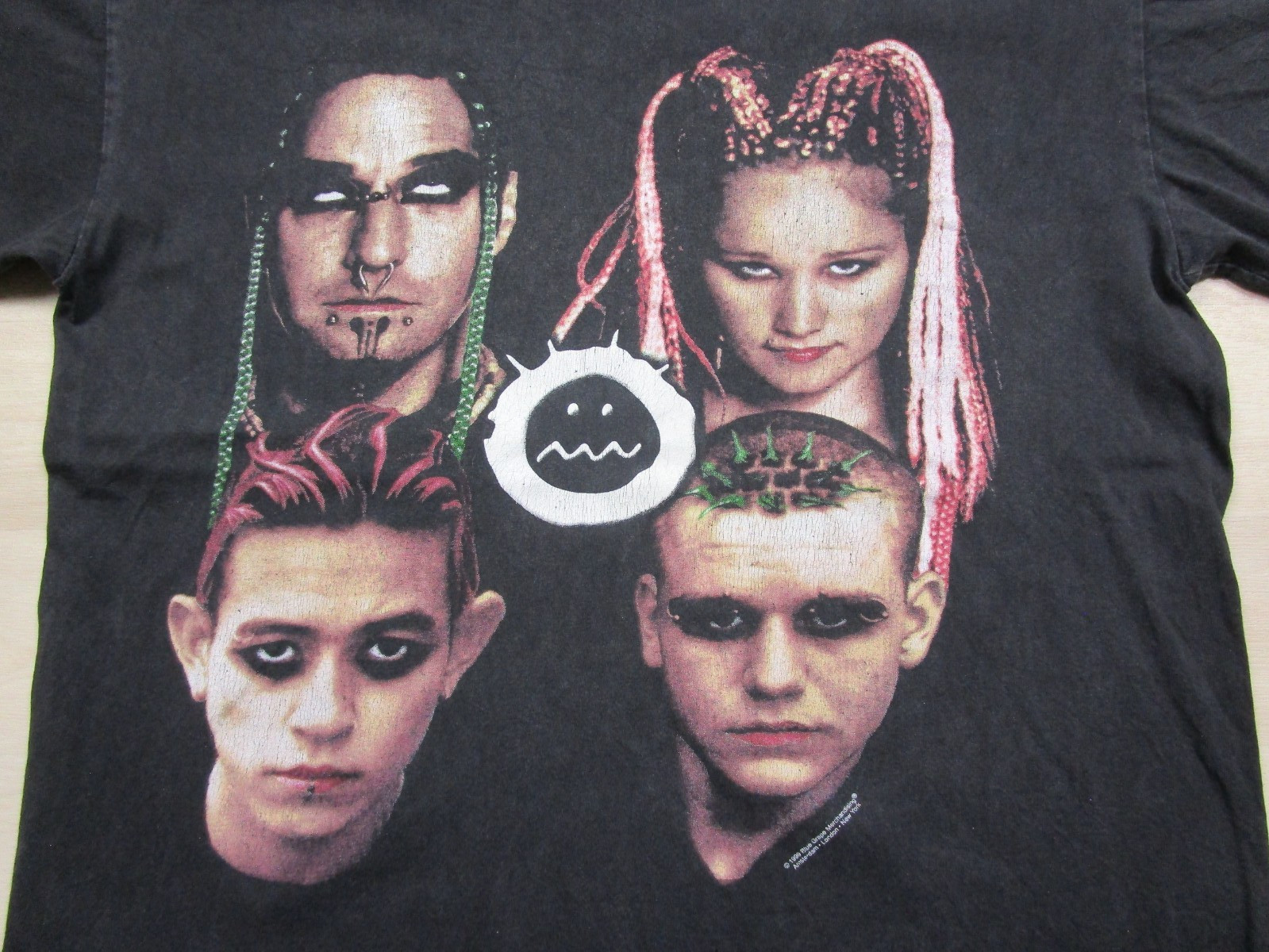 Vintage 1990&rsquo;s Coal Chamber T-Shirt (L) Blue Grape Nu-Metal Autographs on Back