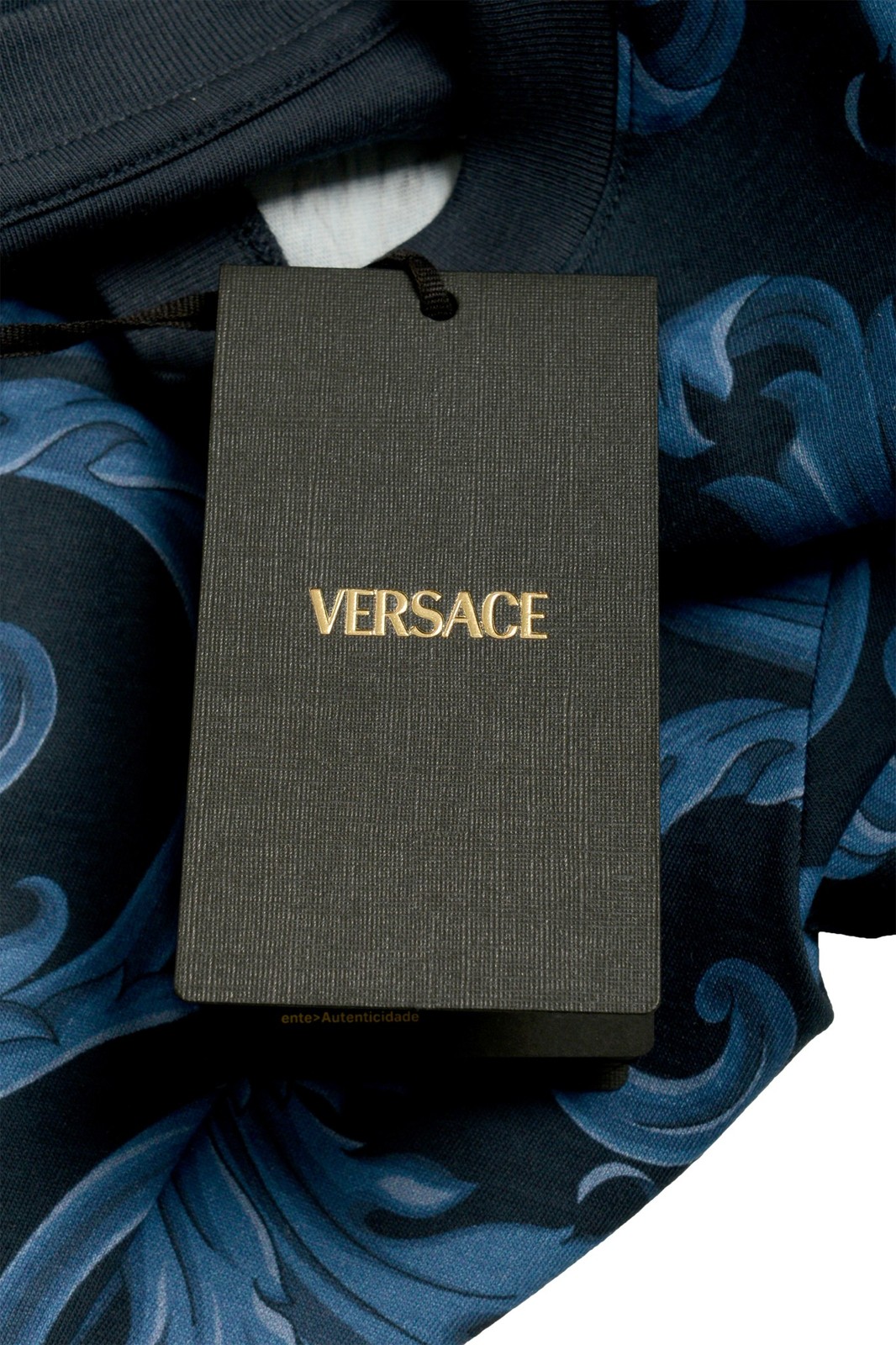 Versace Men&rsquo;s Navy Blue Barocco Logo Print Short Sleeve T-Shirt US 3XL IT 58