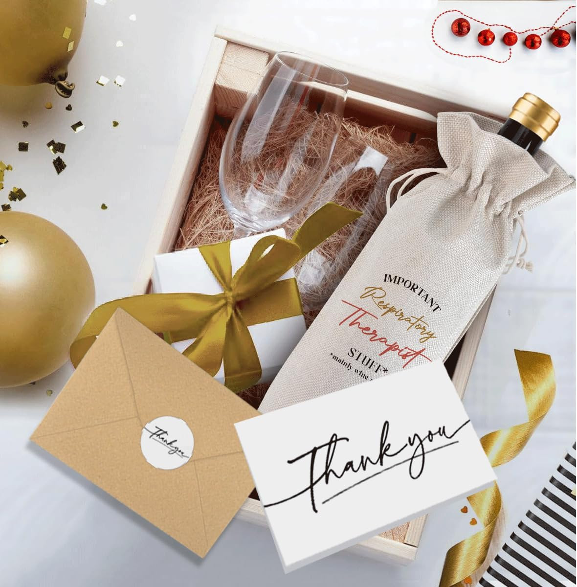 Respiratory Therapist Gifts Wine Bag with Thank You Card Appreciation Gifts Chri