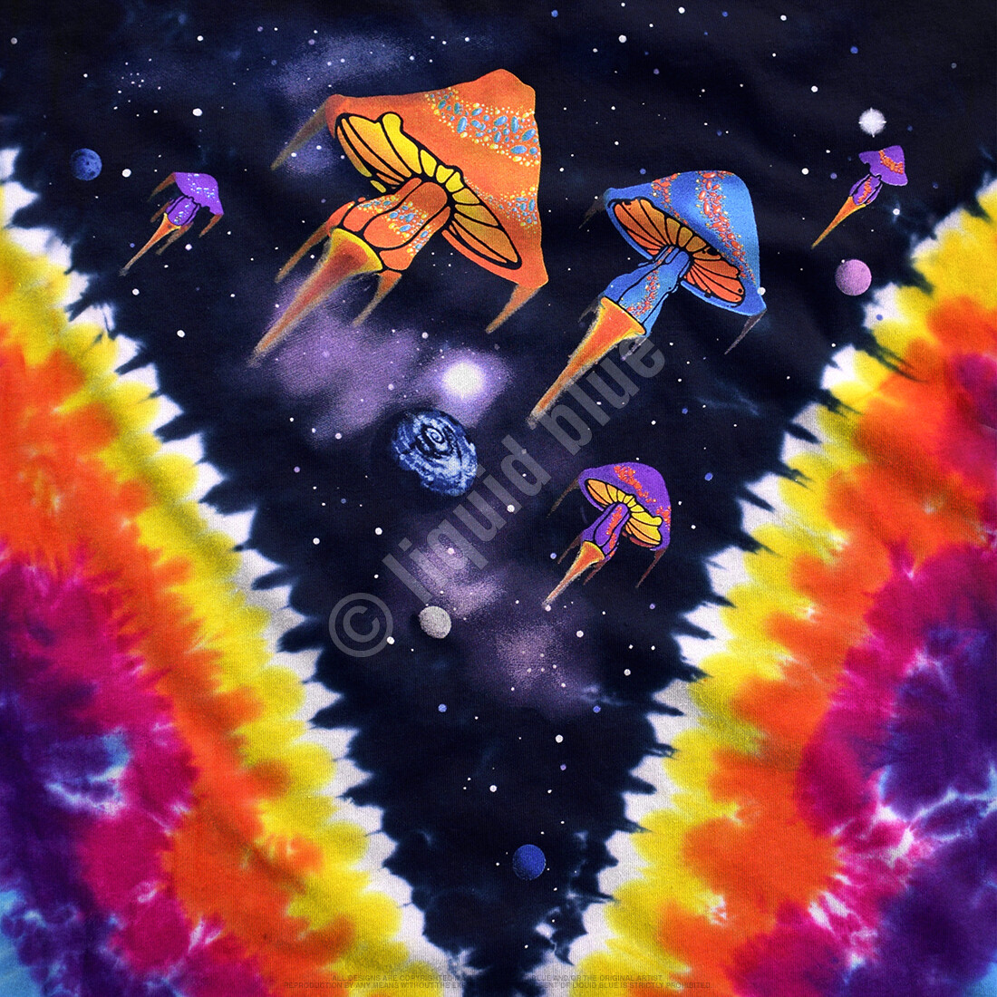 PSYCHEDELIC-SPACE SHROOMS-MUSHROOMS-TIE DYE T-SHIRT S-M-L-XL-2X,3X-4X-5X-6X Dead