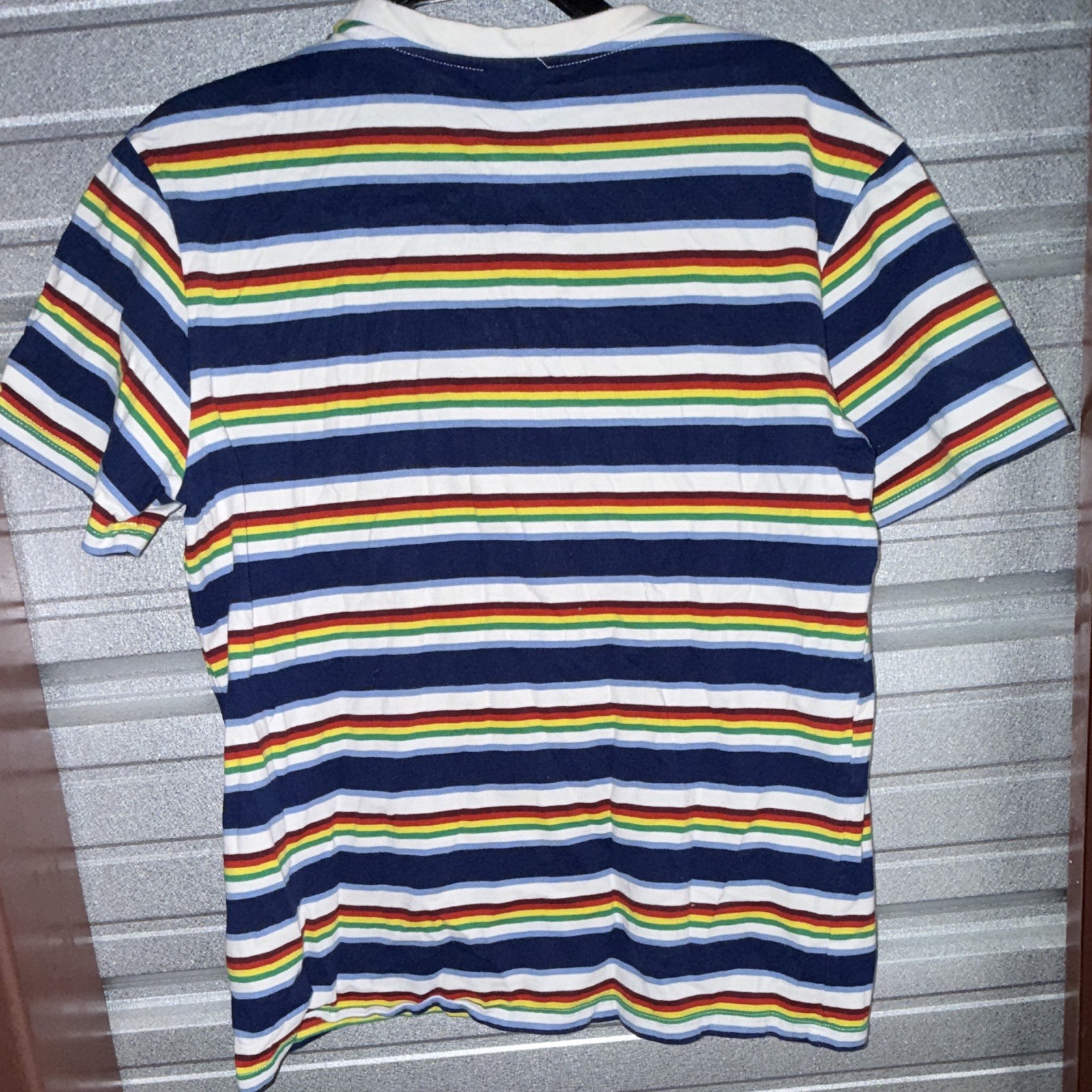 HUF Worldwide Mens Size S Crew Neck Embroidered T-Shirt Striped Skate
