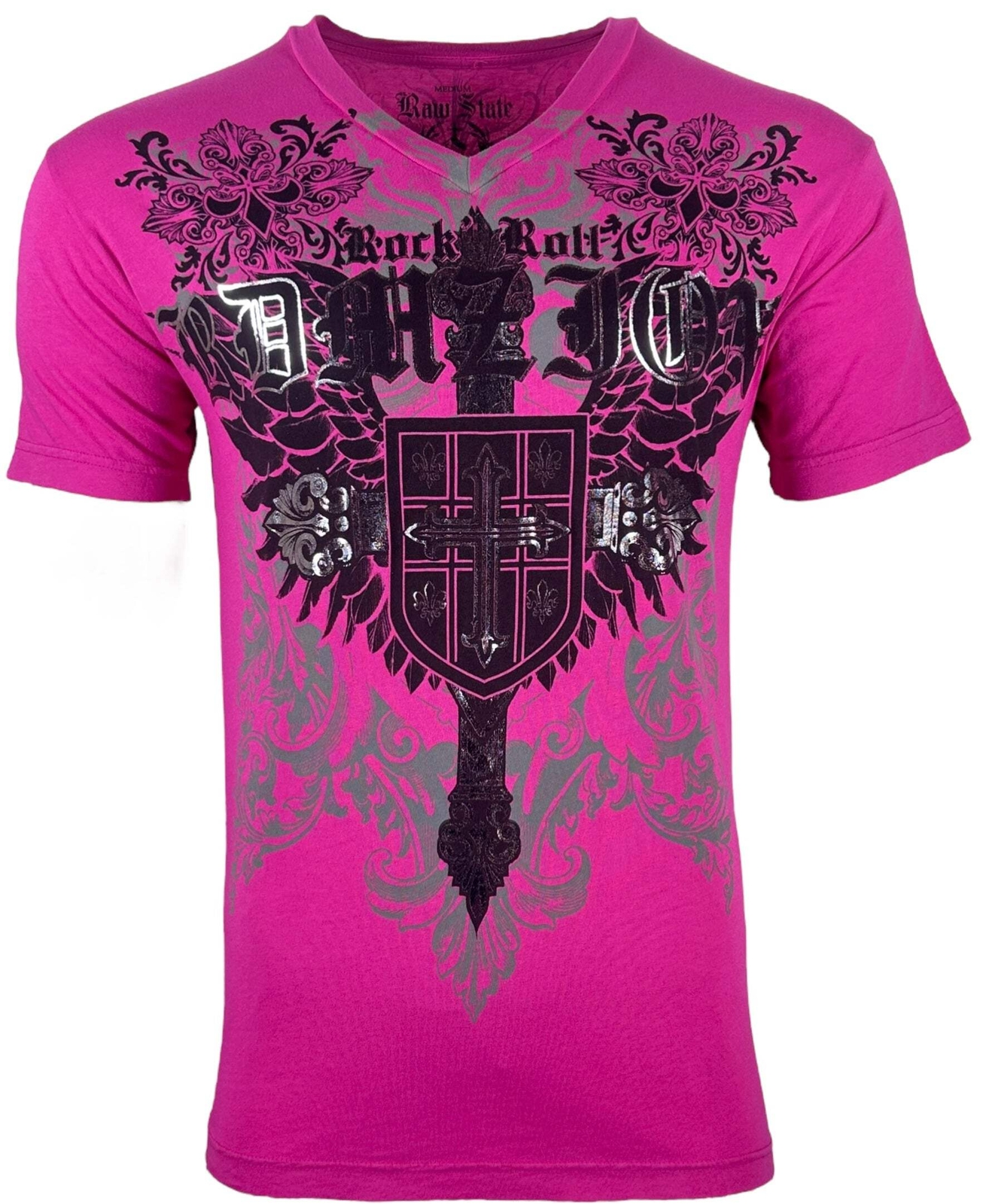 Raw State by Affliction Men&rsquo;s T-Shirt Harlow Biker Cross Y2K S-5XL