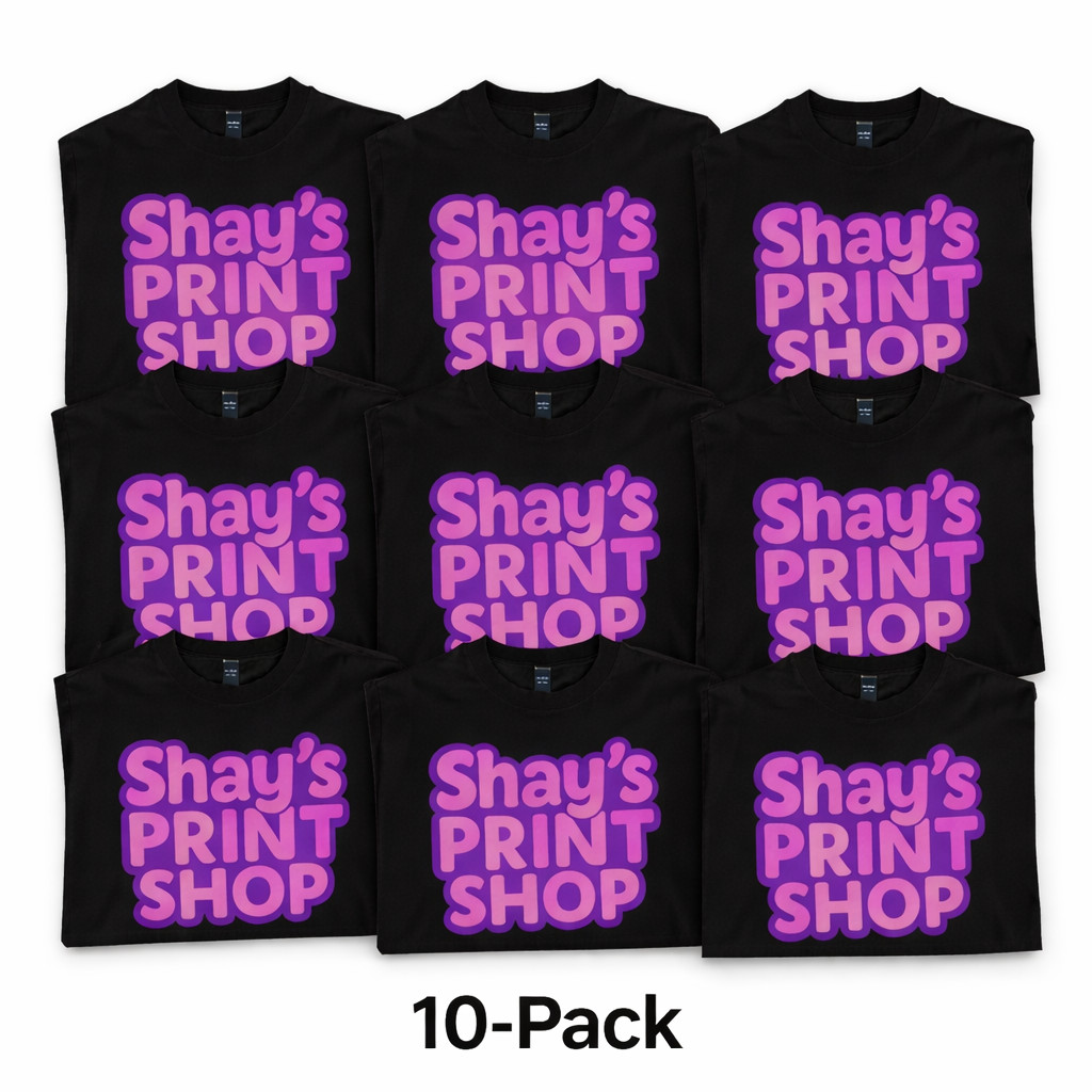 10 Pack Custom Work, Event, Team T-Shirts S-3XL Tee Bundle by Shay&rsquo;s Print Shop