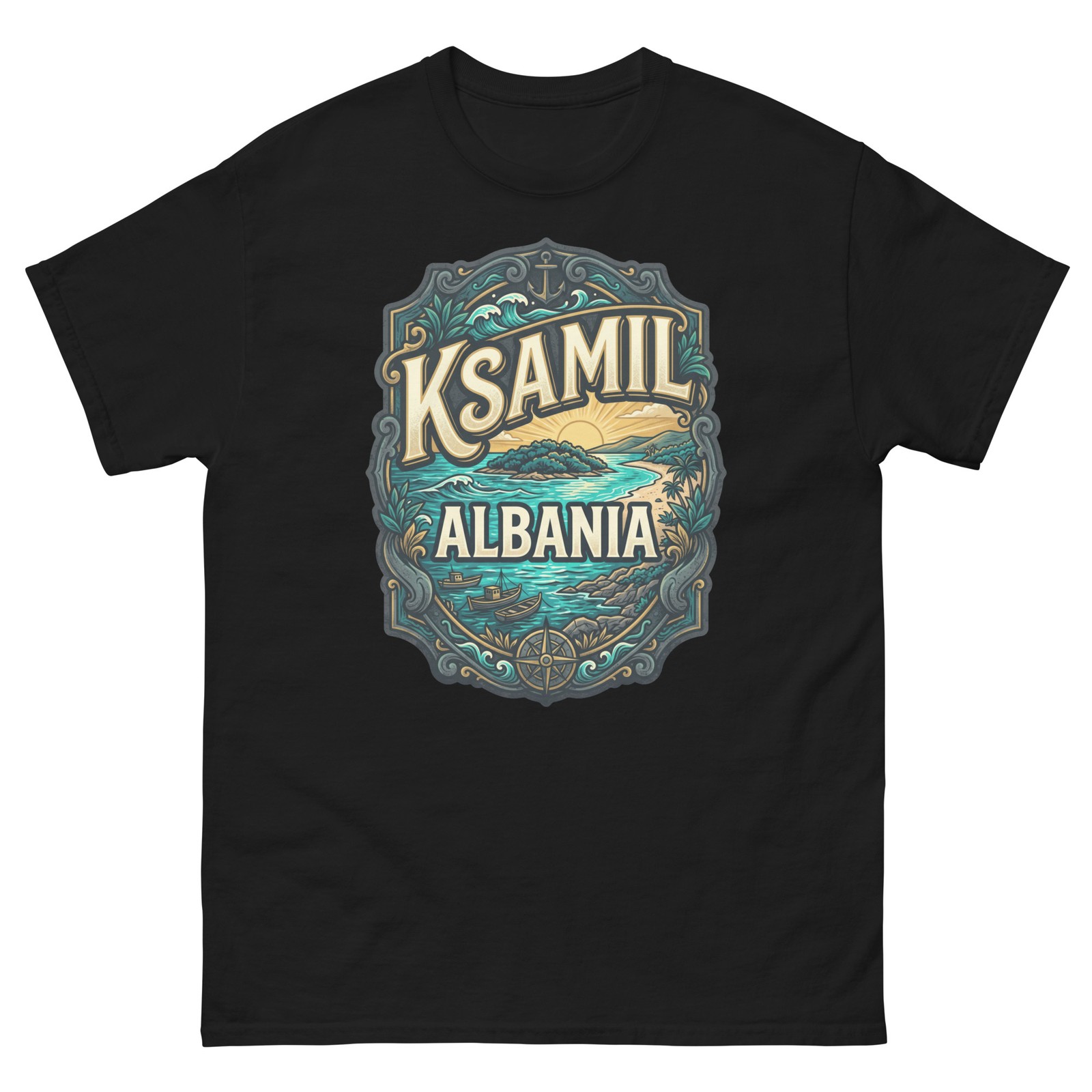 Ksamil Albania Turquoise Bay Graphic T-Shirt Unisex Travel Tee