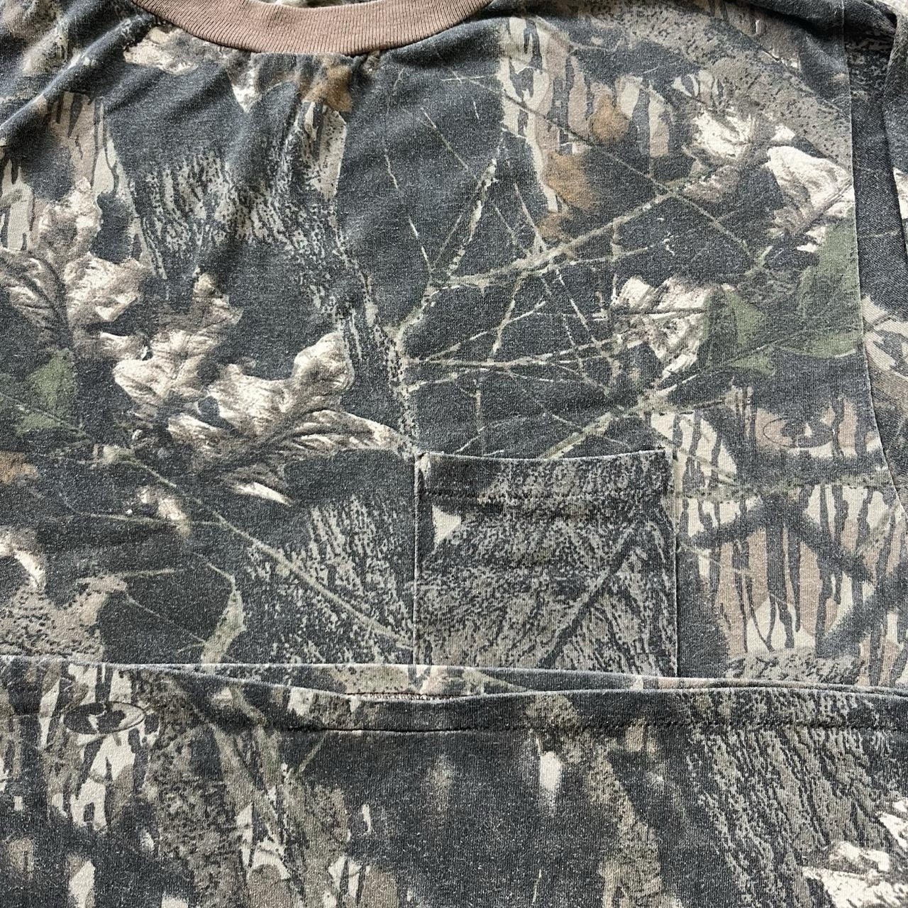 Vintage 90s Mossy Oak Real Tree Camo Long Sleeve Single Stitch Shirt Large Soft