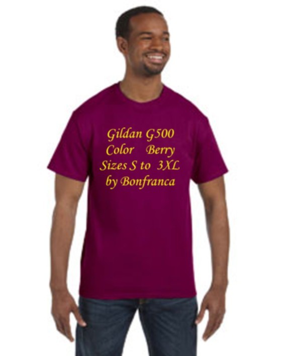 Gildan T-Shirt G500 Red Berry Heavy Cotton 5.3 oz. G5000 500 rojo Fresa Camisa