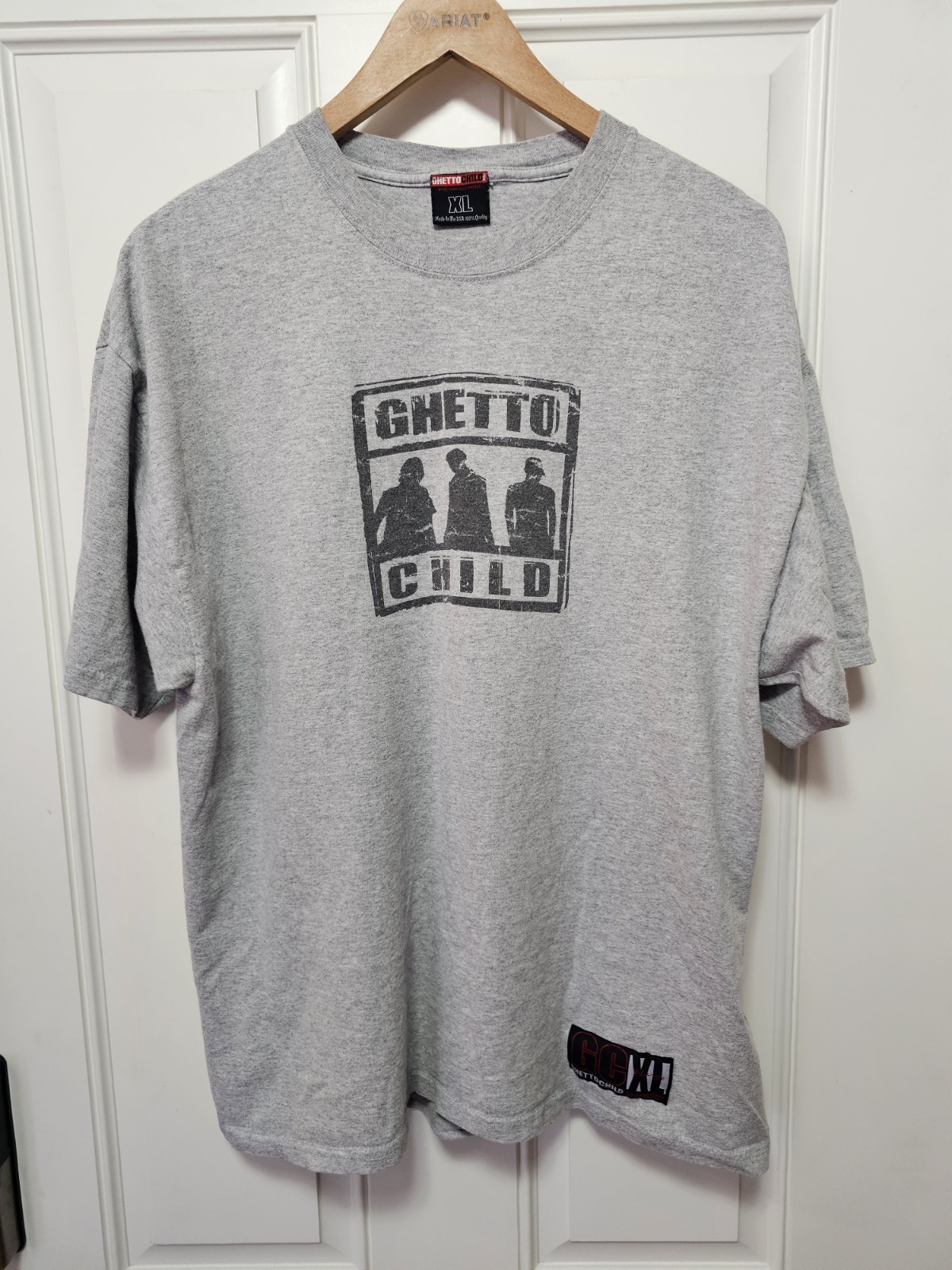 Ghetto Child Original Graphic T-Shirt XL Made in USA Streetwear Skate Tee Gray