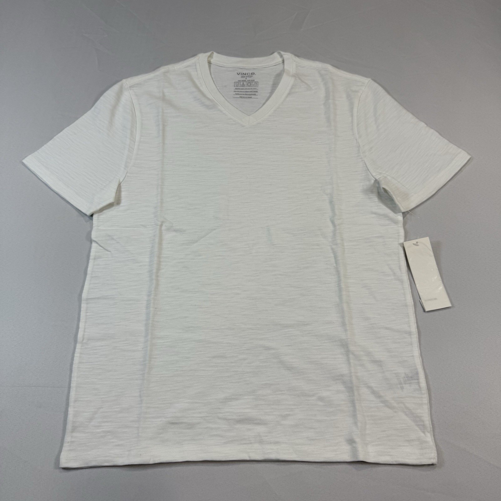 Vince Slub Cotton V-neck Designer T-Shirt Size Small NWT $65