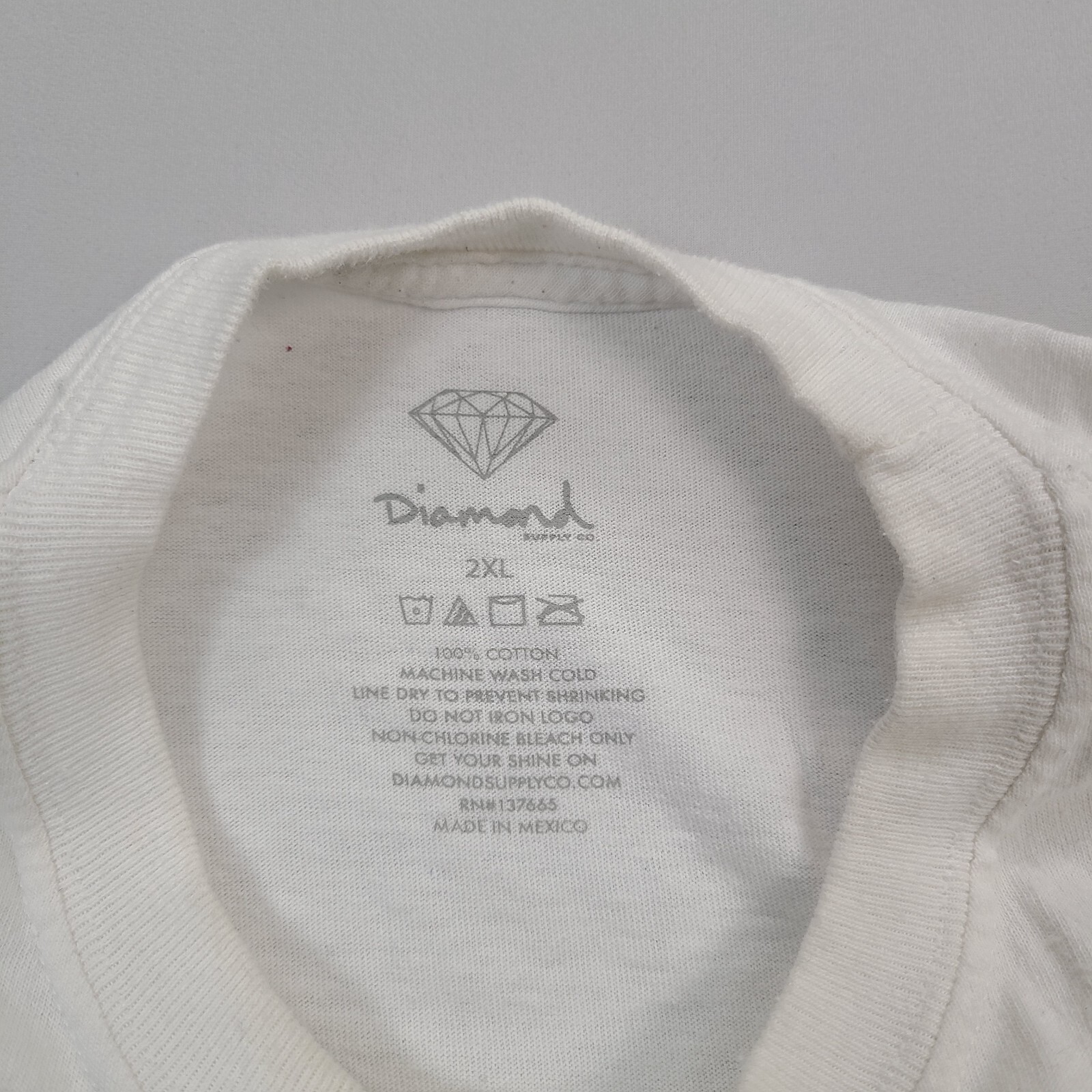 Diamond Shirt Mens 2XL XXL White Comfort Casual Outdoors Stylish Logo
