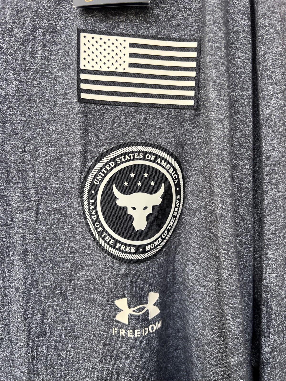 Under Armour Project Rock 3XL Long Sleeve Land of Free Home of Brave NEW W/TAGS