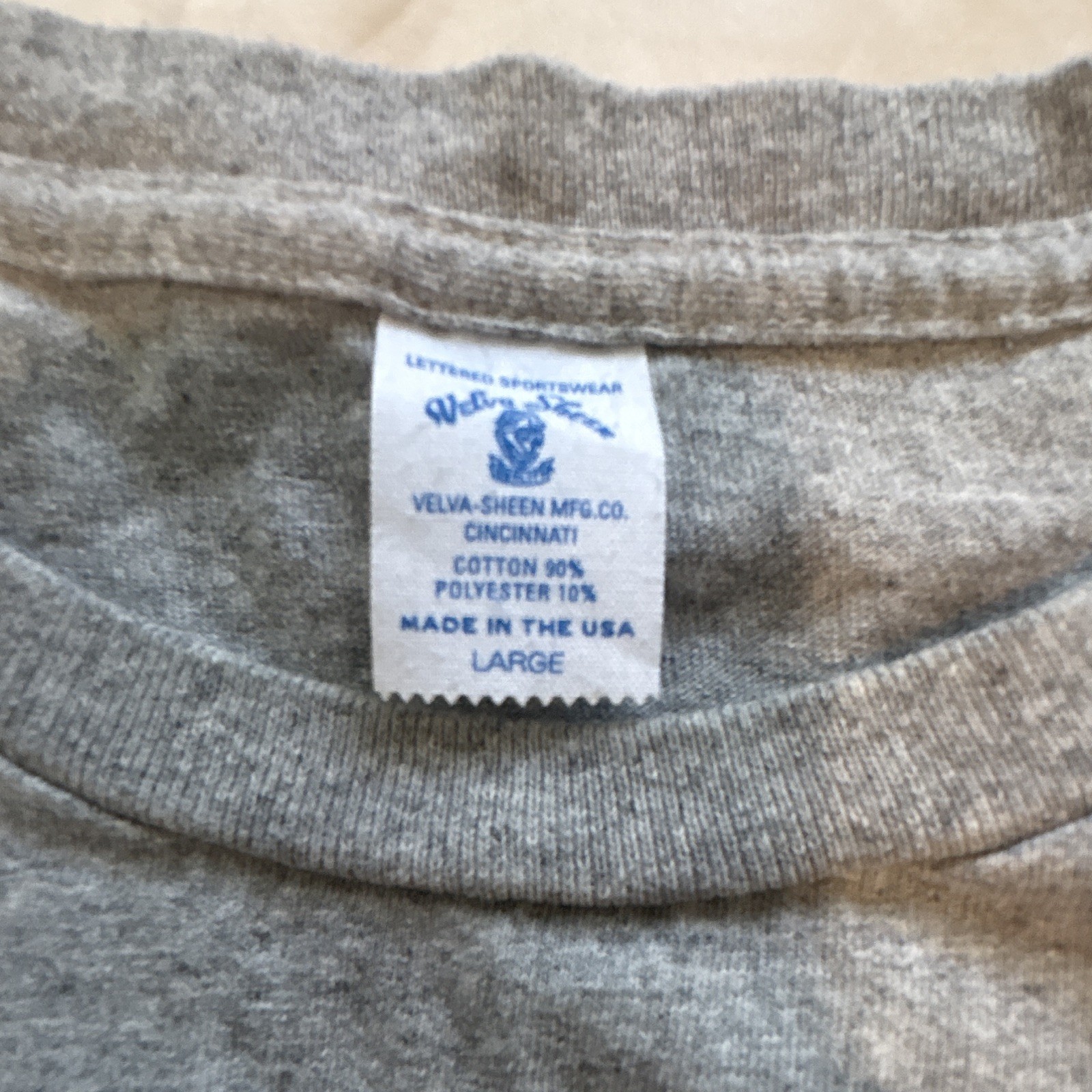 Velva Sheen Men&rsquo;s Gray Solid Crew Neck Short Sleeve Knit T-Shirt Size L