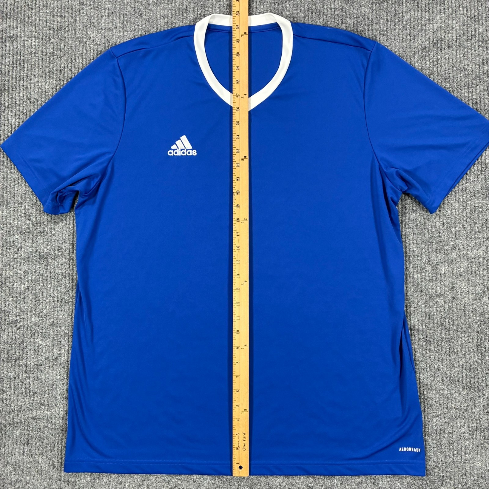 Adidas Aeroready 2XL Blue Soccer Jersey Athletic Training Shirt Performance Tee