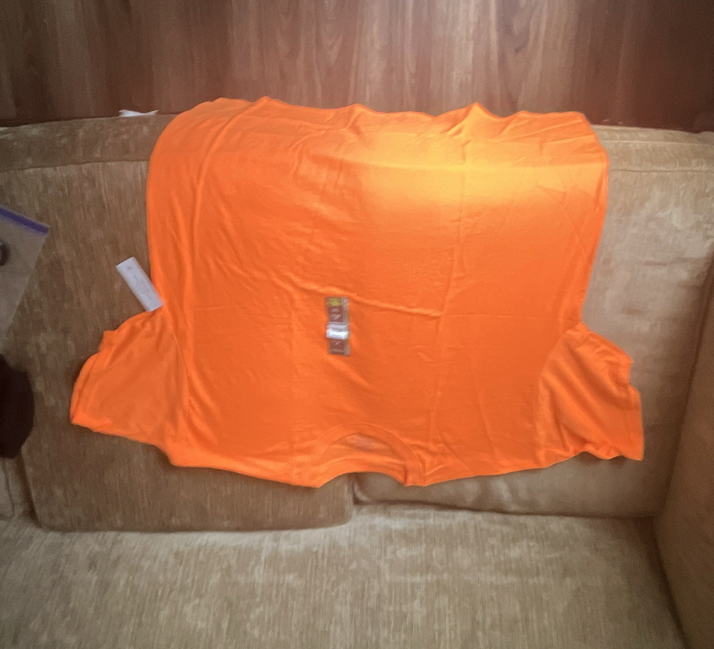 Athletic Works Men&rsquo;s XL Orange Solid Crew Neck Short Sleeve Cotton Tagless Tee