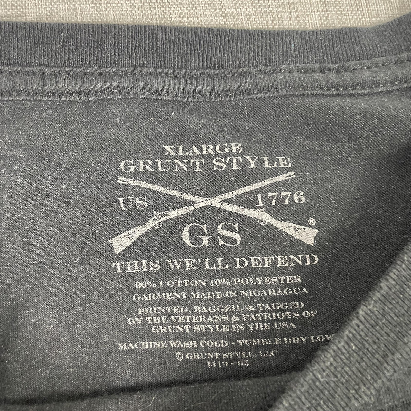 Grunt Style Shirt Mens XL Black Long Sleeve Eagle Flag Graphic Tee Patriotic