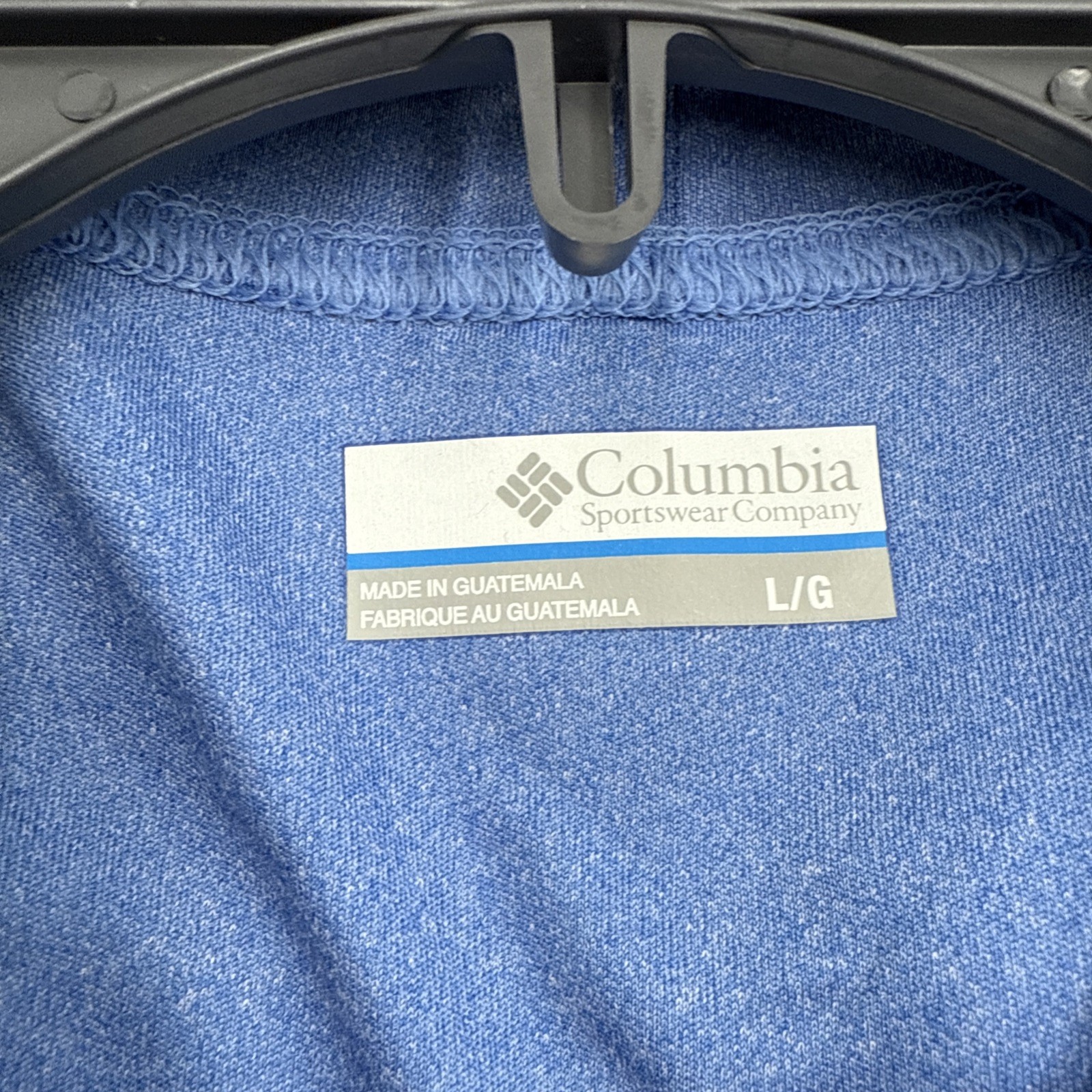 Columbia Mens Heather Crew Neck Straight Hem Long Sleeve Purple T Shirt Size L