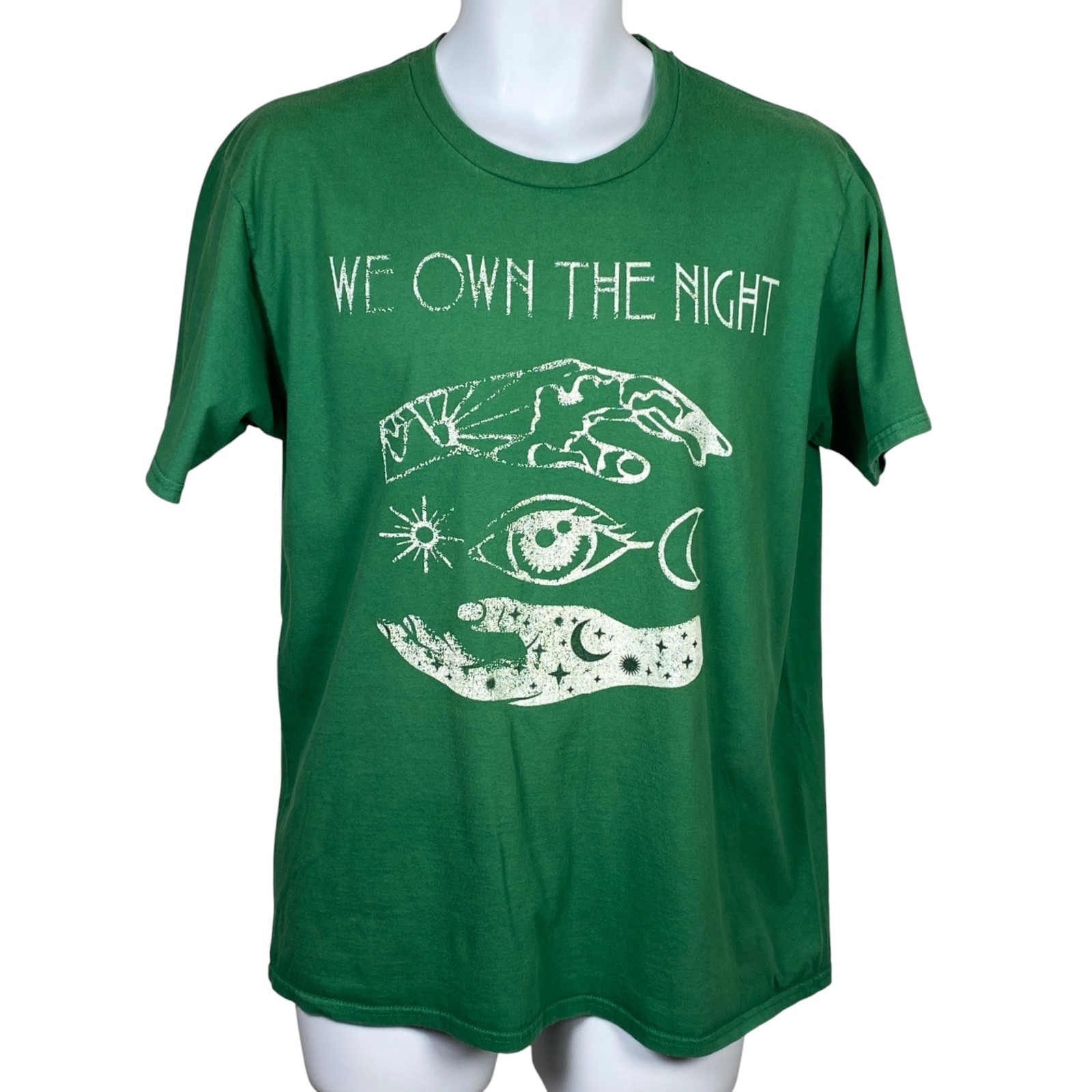 Vintage We Own The Night Graphic T Shirt Mens Size L Green Crewneck Cotton